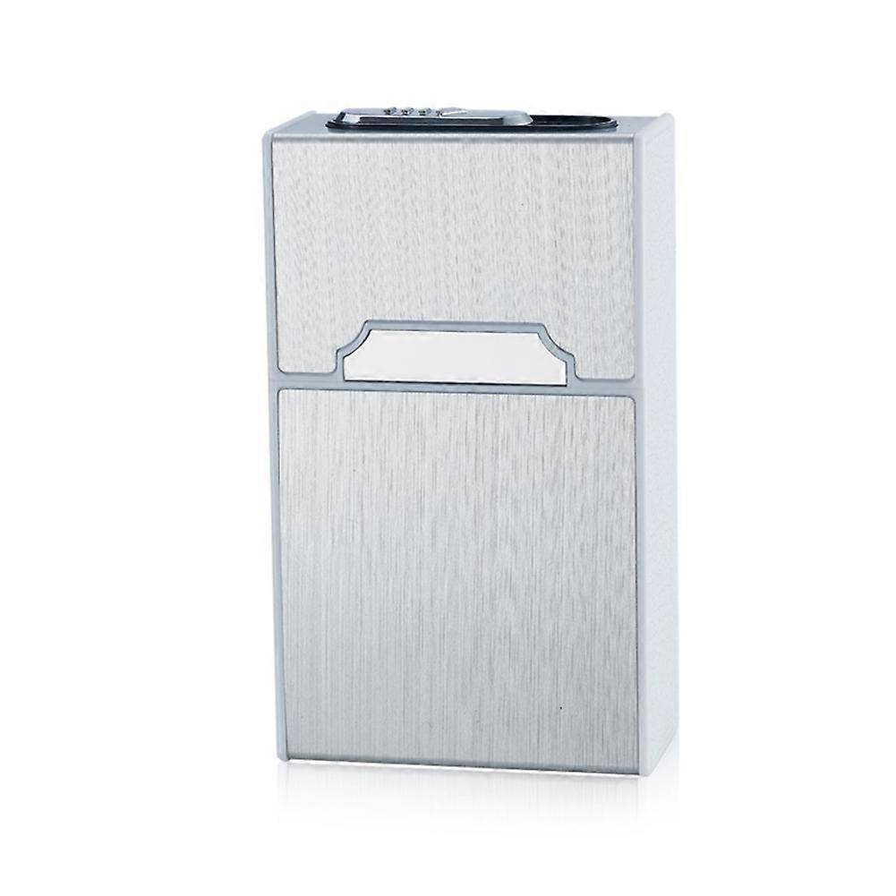 Electric Rechargeable Cigarette Case Lighter Windproof Flameless Ignition Gift Silver