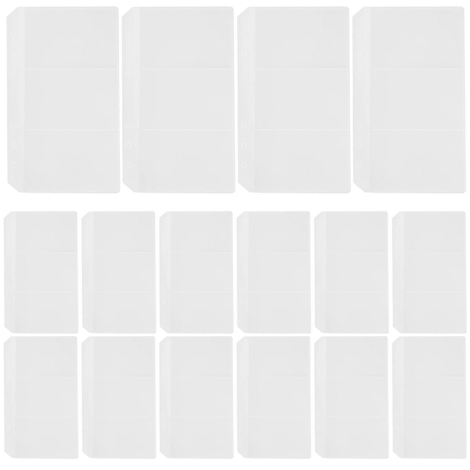 Transparent Plastic Binder Pockets 20 Sheets Lightweight Document Wallet for Cards Loose Leaf Bags Stationery Organization