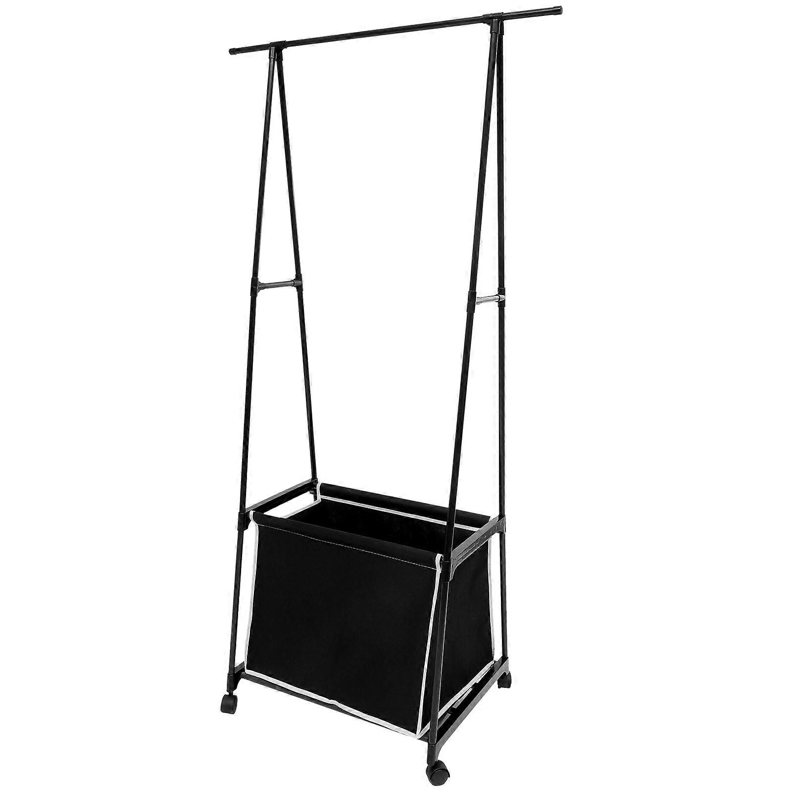 Black Metal Clothes Rack for Storage Sturdy and Double Sided A Shaped Structure 24.5 inches Wide