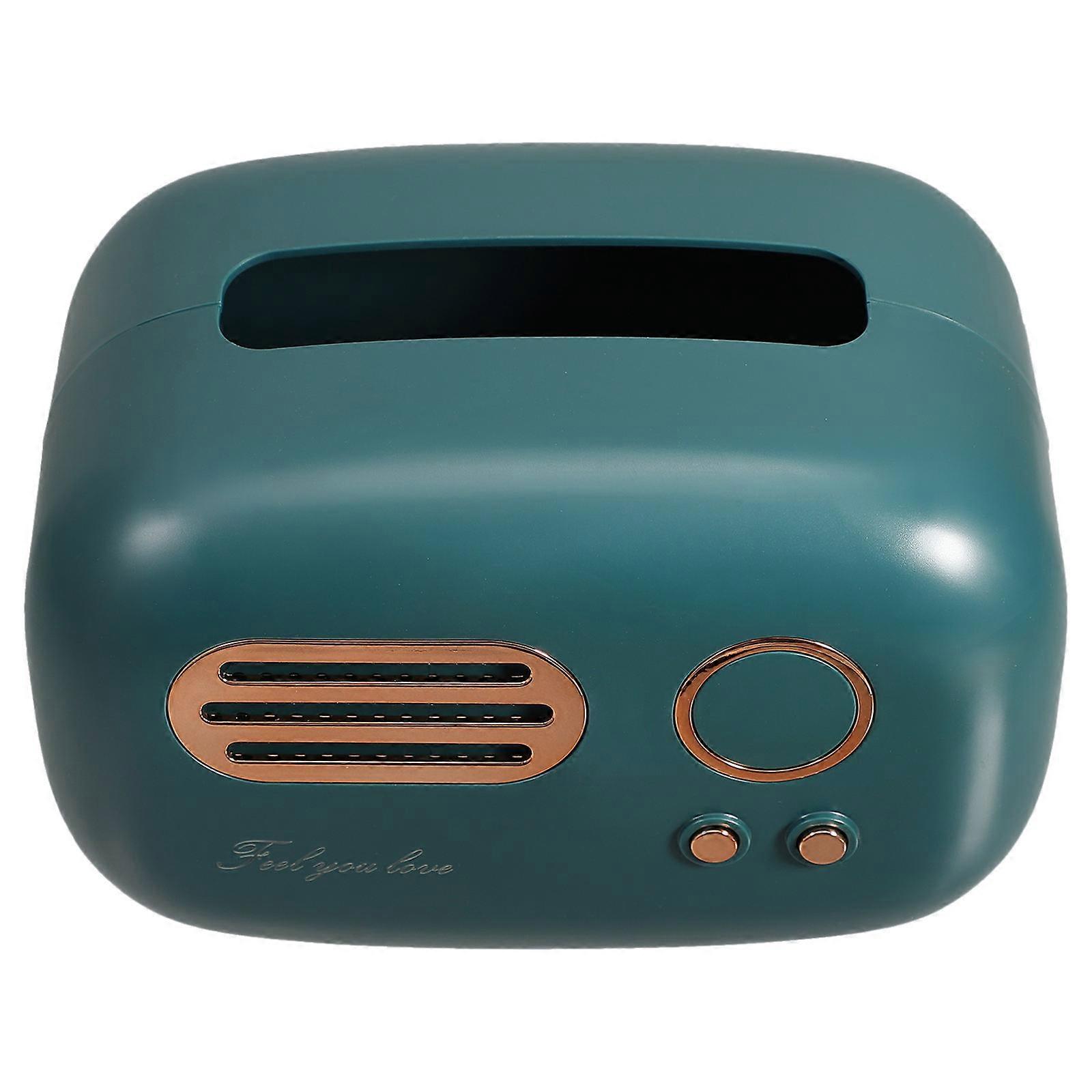 Creative TV Shape Napkin Box for Home Use Wall Mountable Retro Style Green PP Material