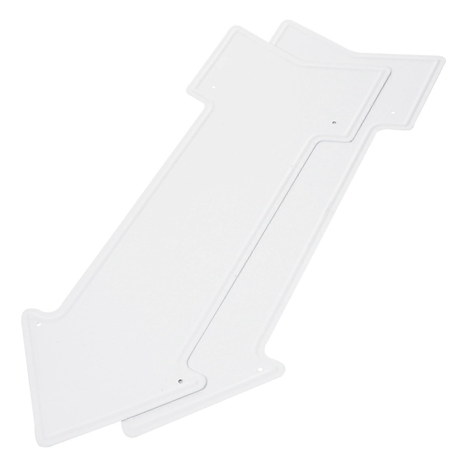 2Pcs White Iron Blank Signs for Decoration Creative DIY Projects with Special Shape Design