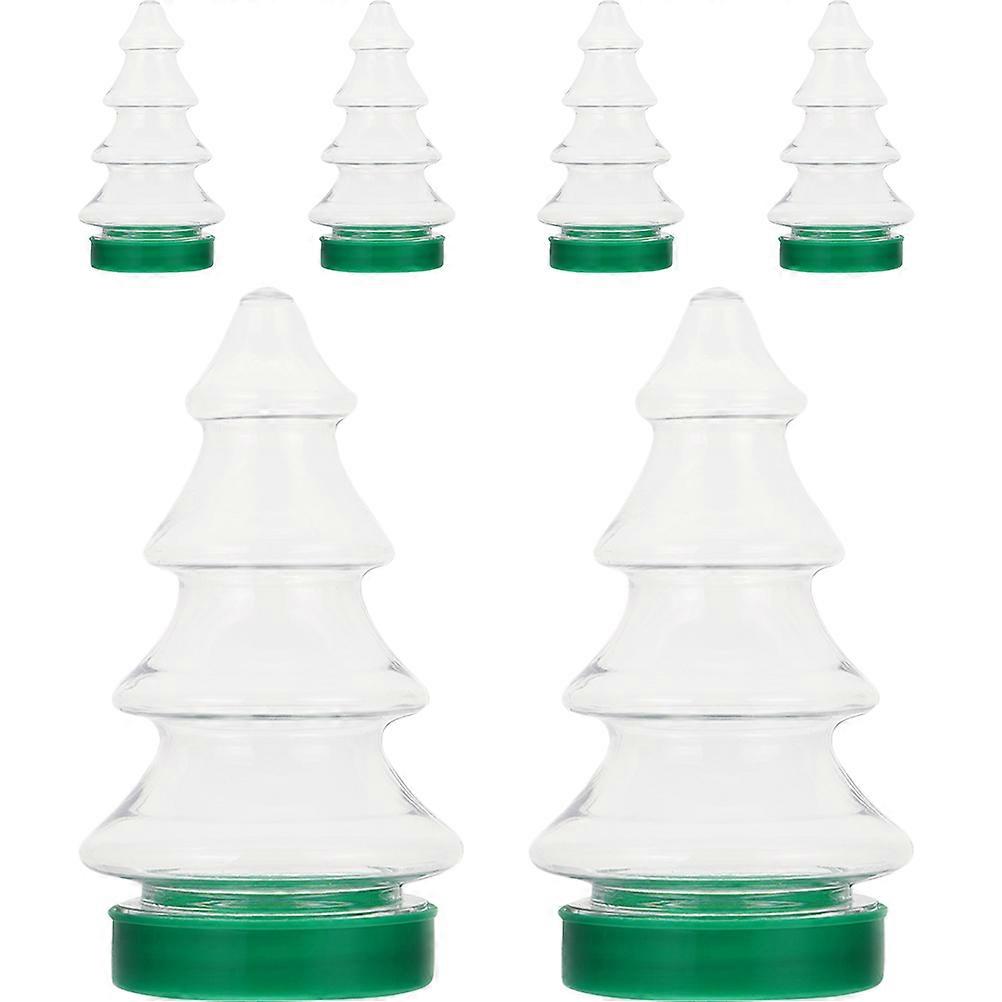 Xmas Candy Containers 6Pcs Festival Style Tree Shape Candy Jar For Users 10X5.5X5.5CM Lightweight Packaging