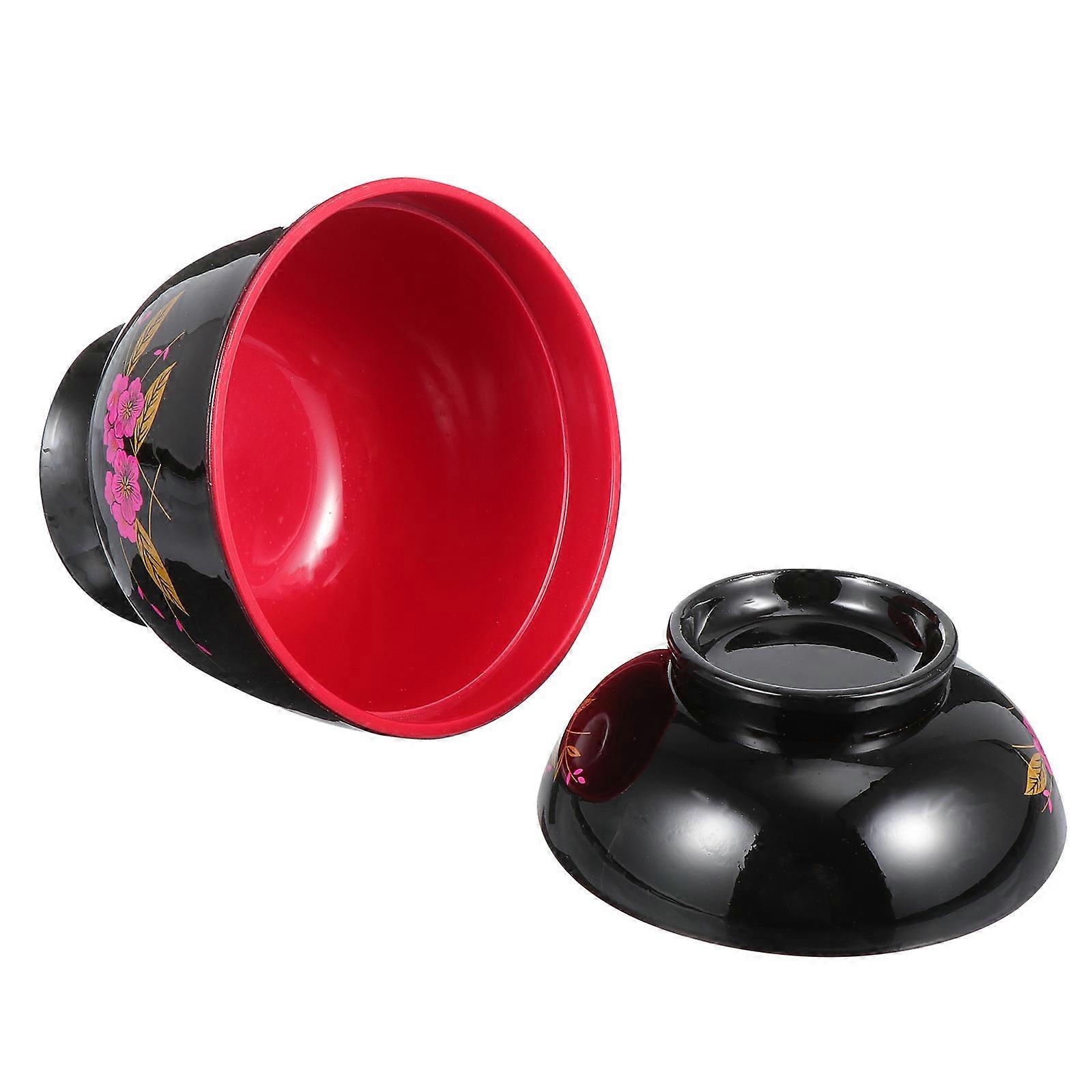 Elegant Japanese Thread Design Miso Soup Bowl Cooking Bowl Dessert Bowl Perfect For Home Users Crafted In Black 1Pack
