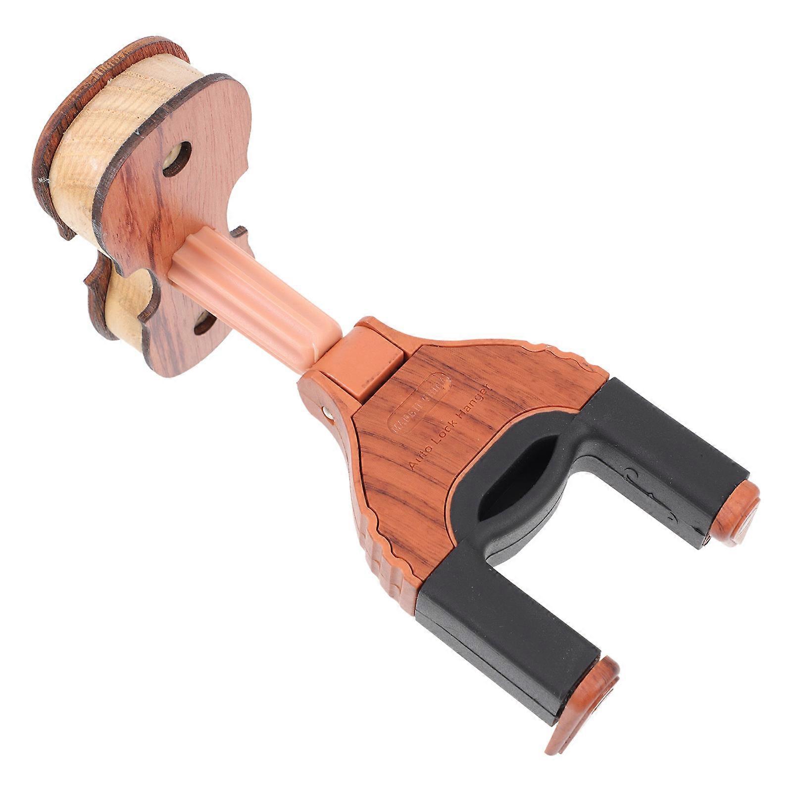 Creative Wall Mounted Ukulele Hook with Automatic Lock in Brown Color for Violin Viola 1pc