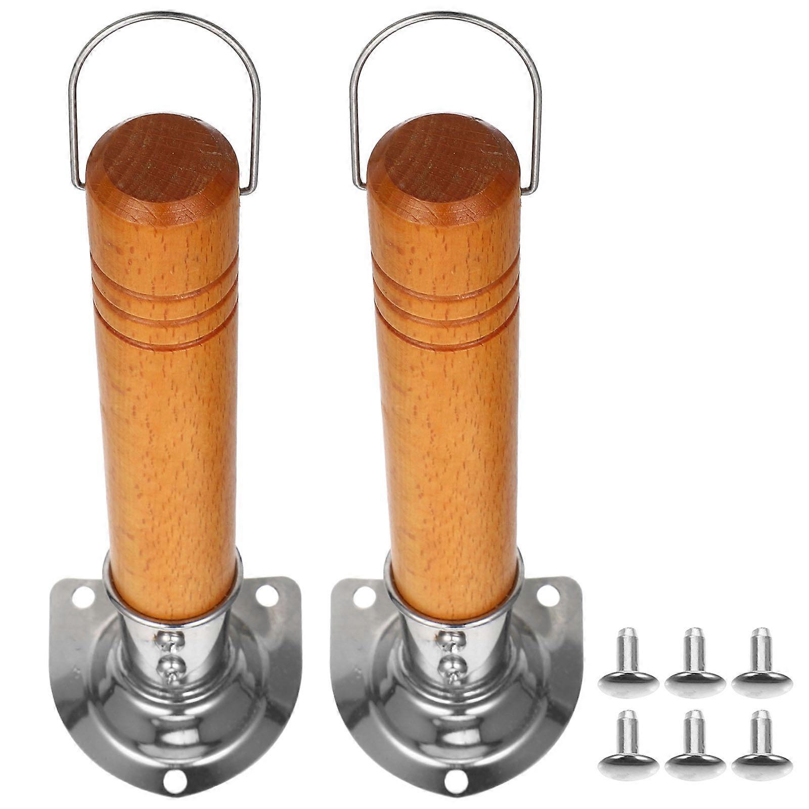 Anti-Scald Frying Pan Handle Replacement Brown Pot Handle For Cookware Supplies 6Pcs Ideal For Home And Restaurant Use