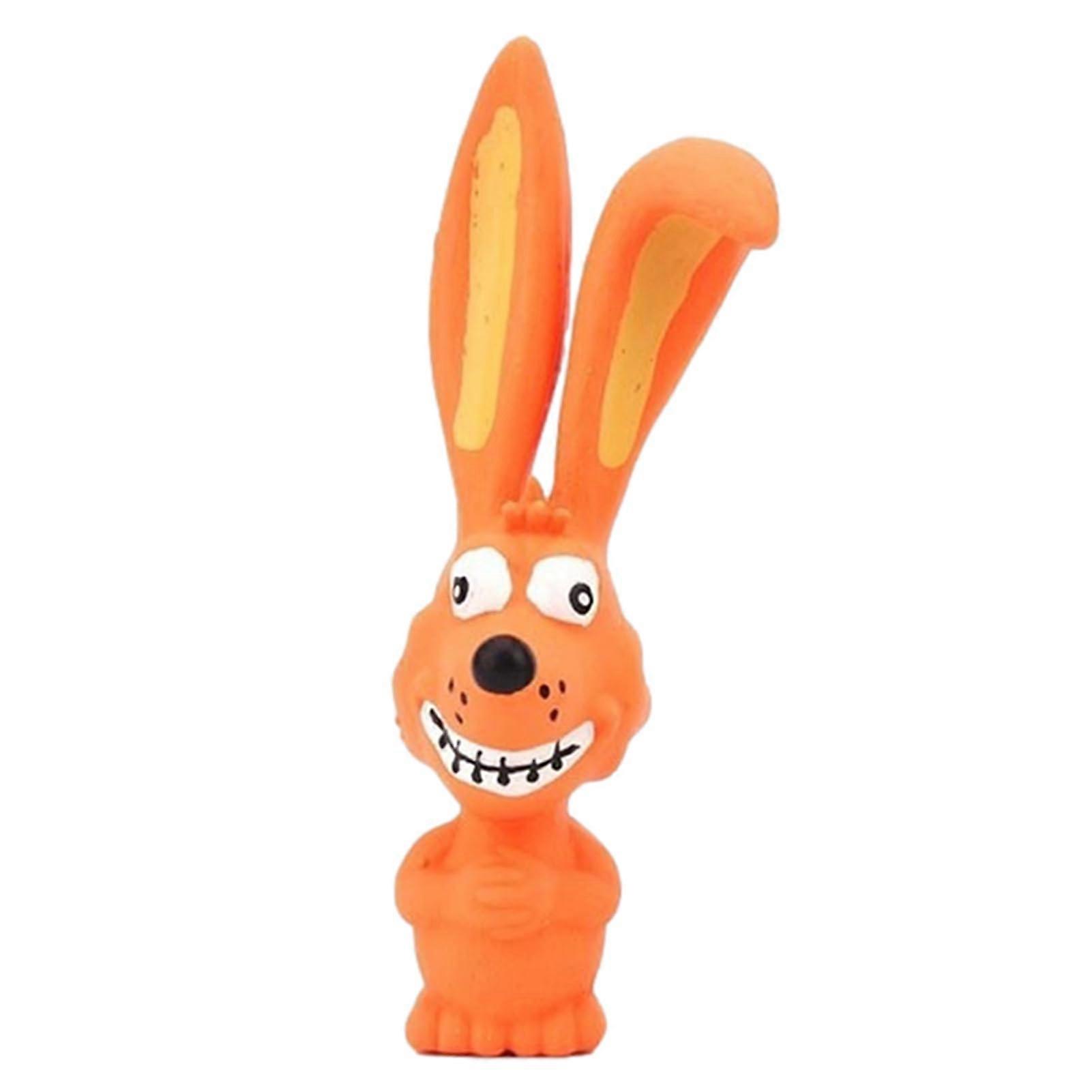 Squeaky Latex Dog Toys Animal Shape Orange For Puppies