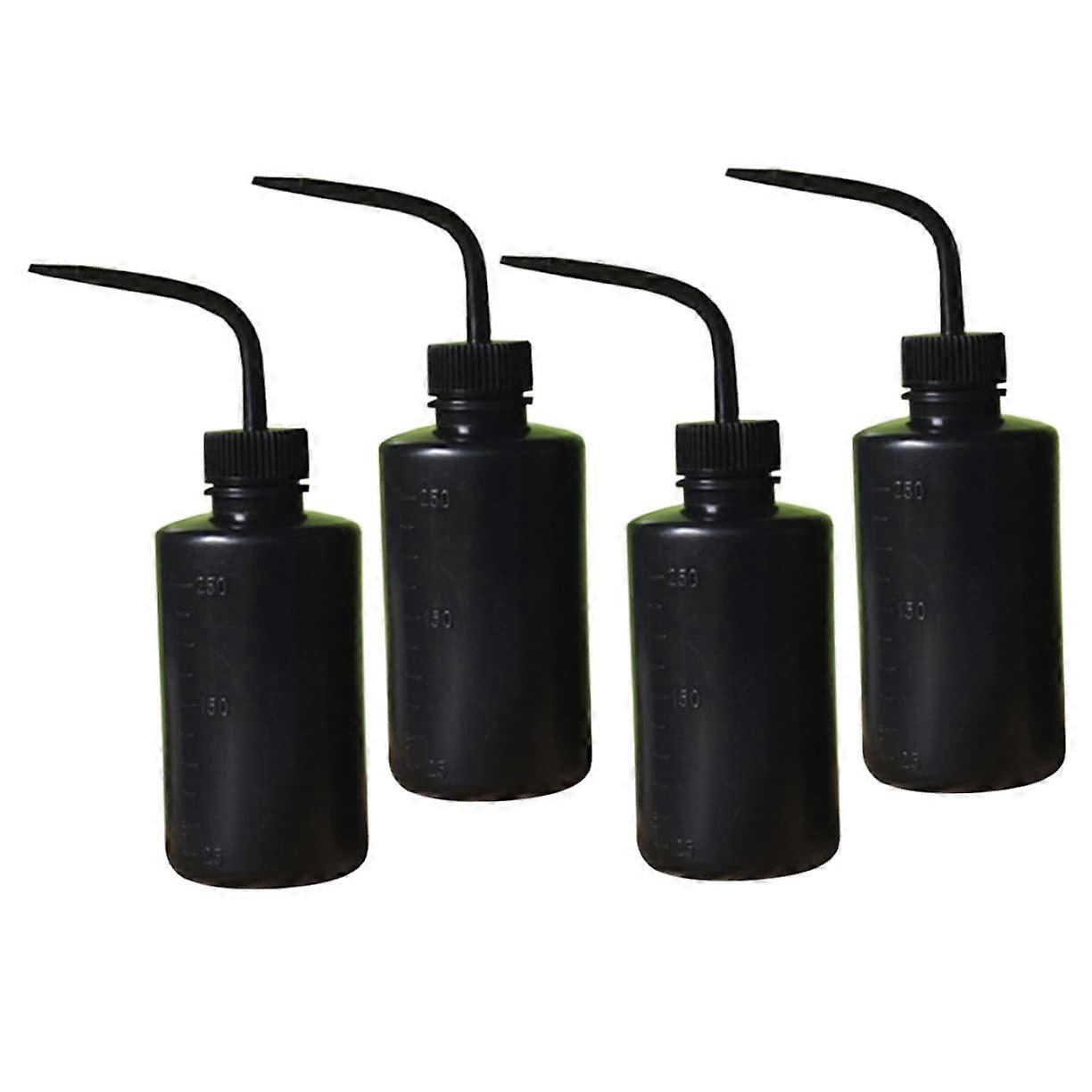Squeeze Rinse Bottles 4pcs Flexible Dispensing Bottles for Eyelash Extensions Jam Storage Black Home Lab Use