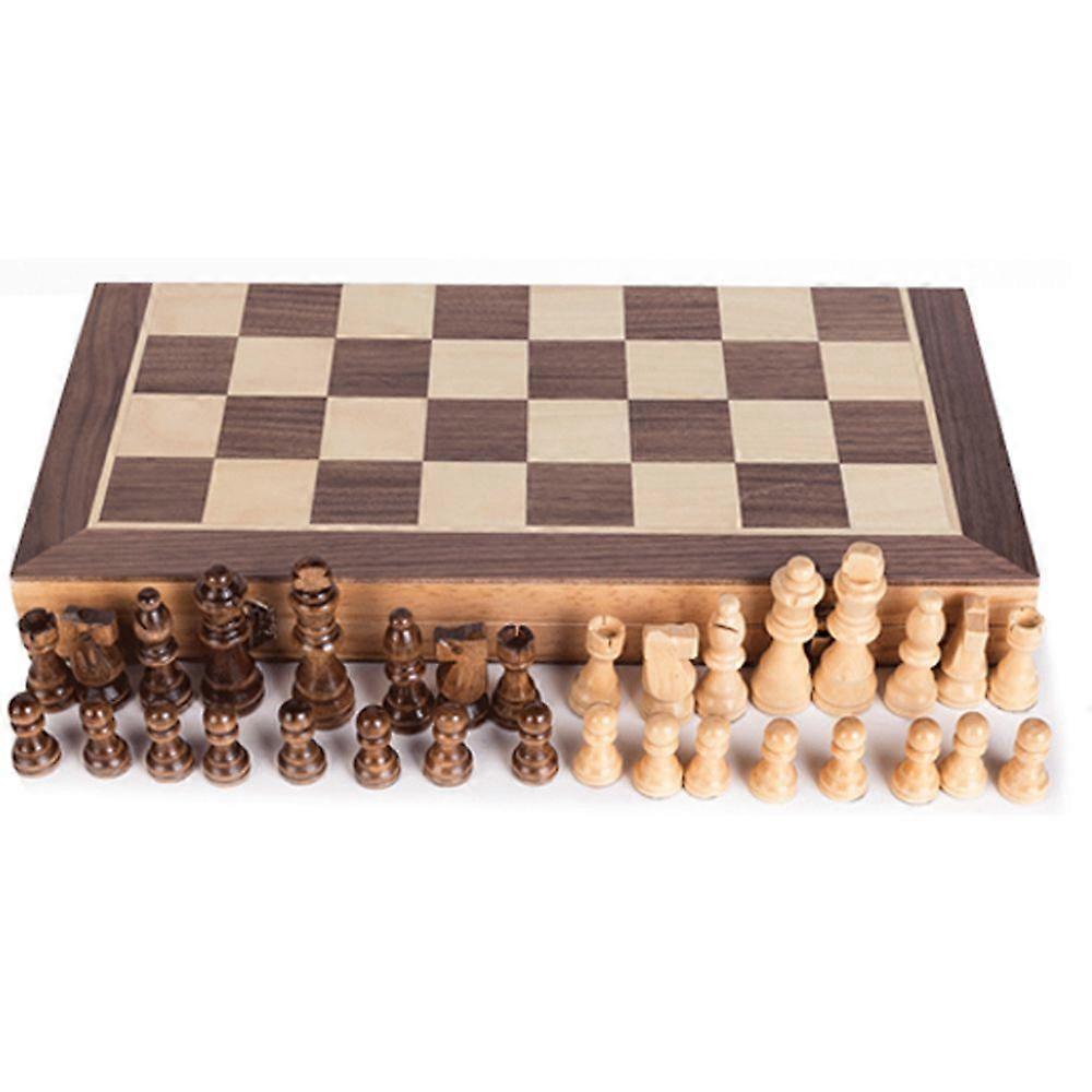 Portable Wooden Magnetics Chessboard Folding Board Chess Game International Chess Set For Party Family Activities