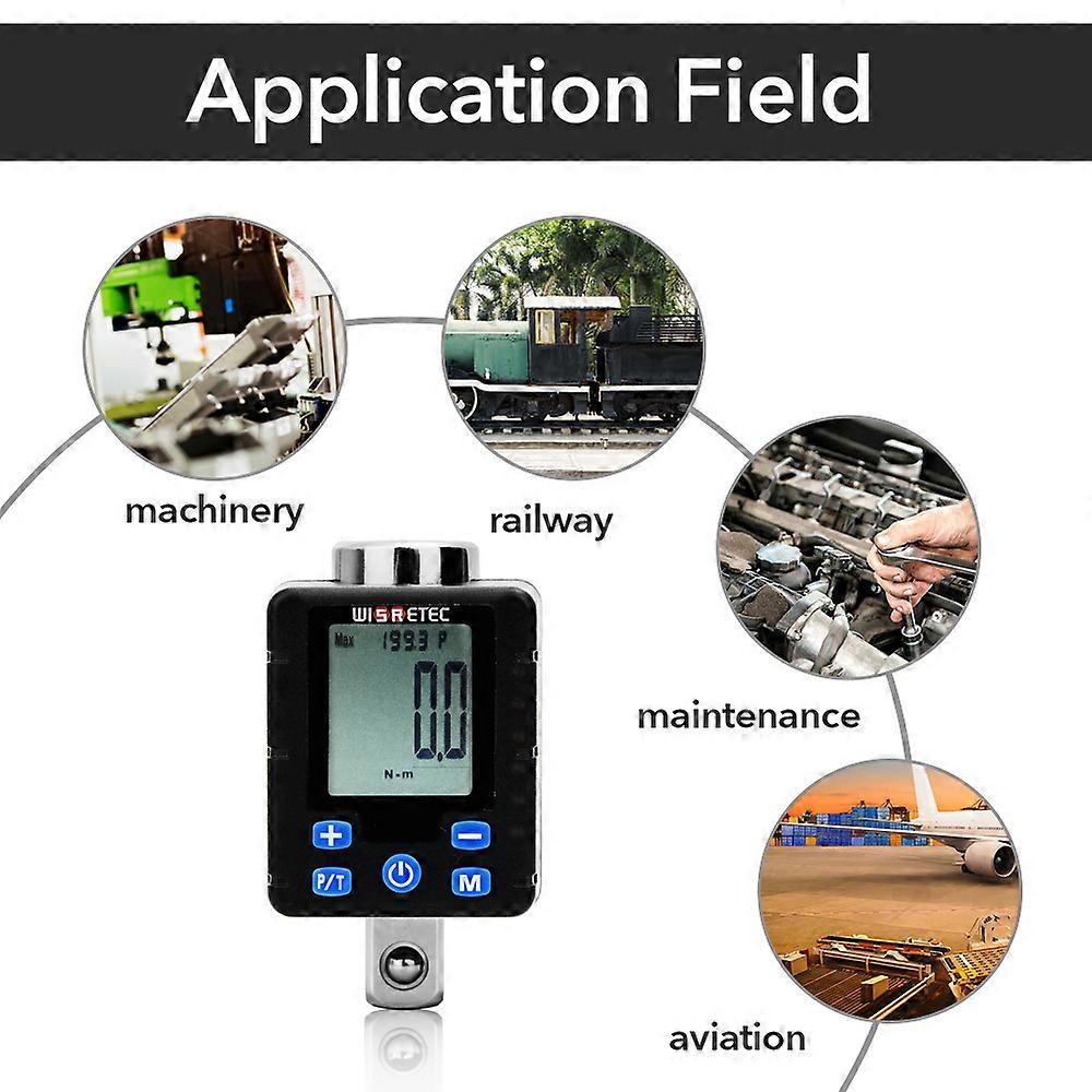 High Accuracy Large Screen Electronic Digital Display Torquemeter Adjustable Torque Meter Adapter Professional Universal Wrench