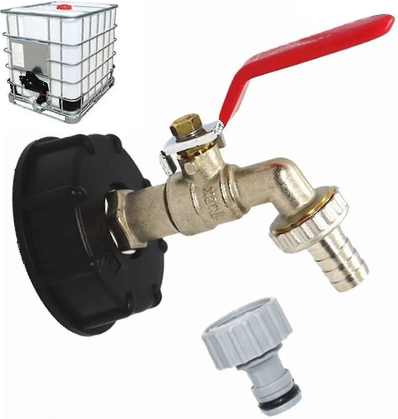 1000l S60x6 IBC タンク用タンクタップコネクタ、1/2 インチホース & ドレンアダプター付き、En Tap 用に設計 (1 個) by Ruipei