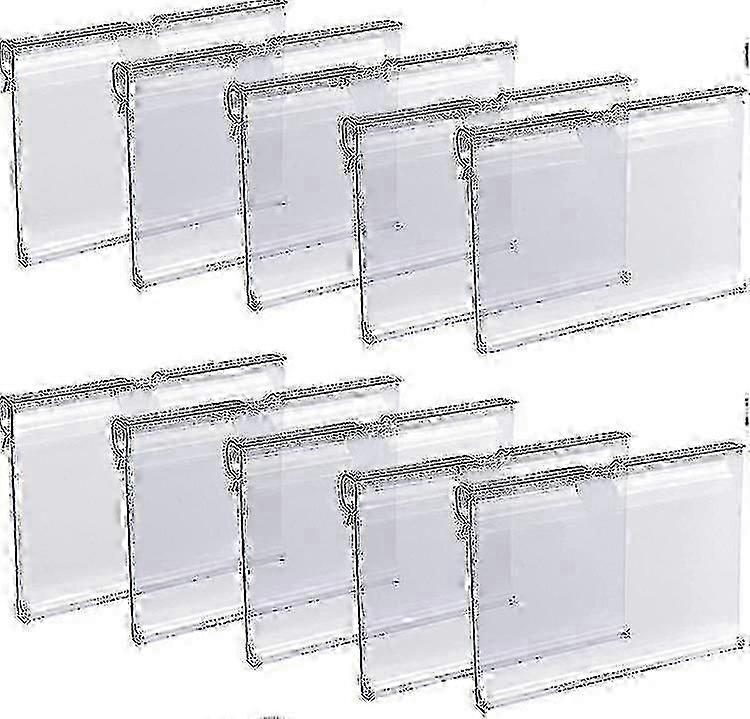 50 stk klare plastetikettholdere for trådhyller - utsalgsprislapper