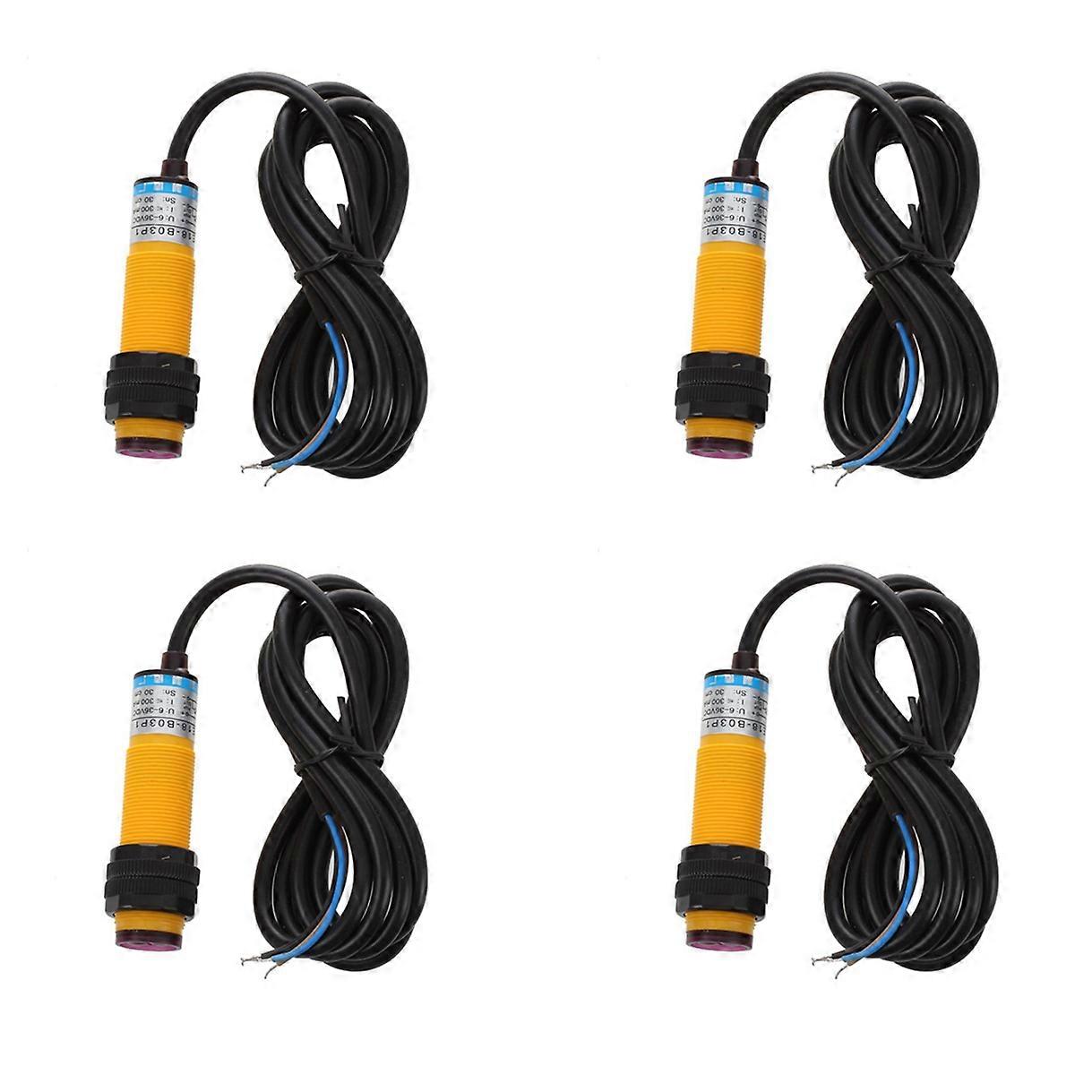 4X DC 3 Wire 6-36V PNP IR Photoelectric Sensor Switch 30cm E18-B03P1