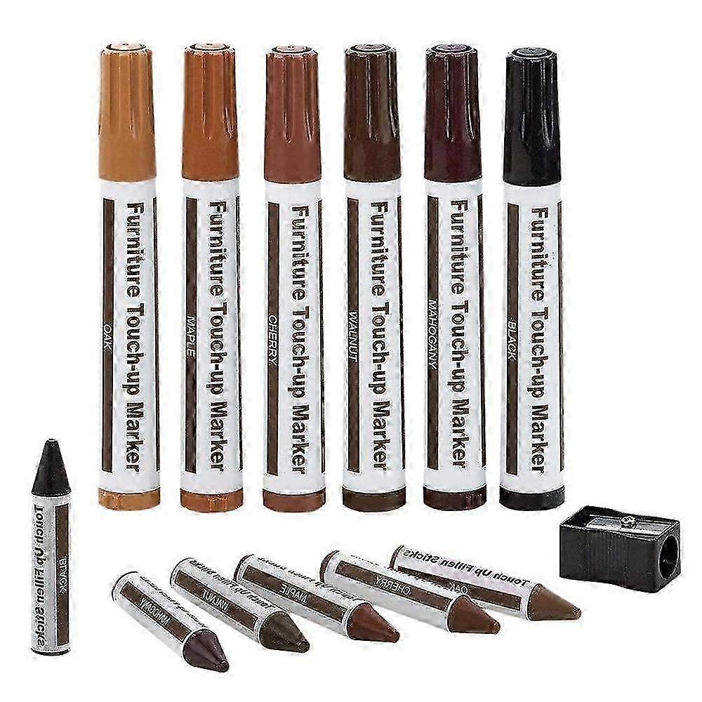 6 Pack Furniture Marker Magic Scratch Cover Touch up Pens Repair Wo...