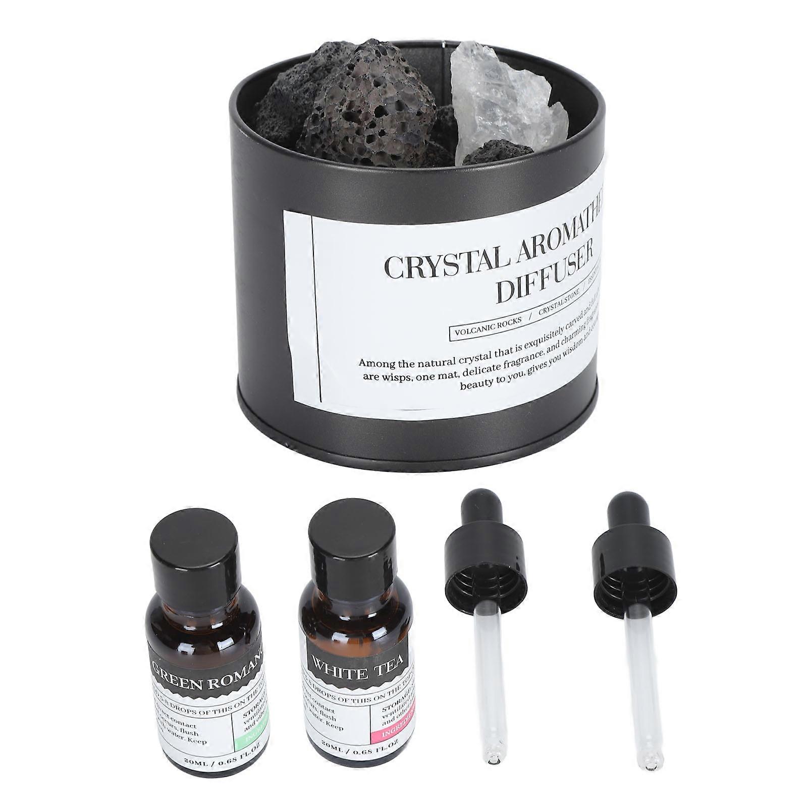 Aromatherapy Stone Diffuser Set with 2 x 20ml Essential Oils, 300g