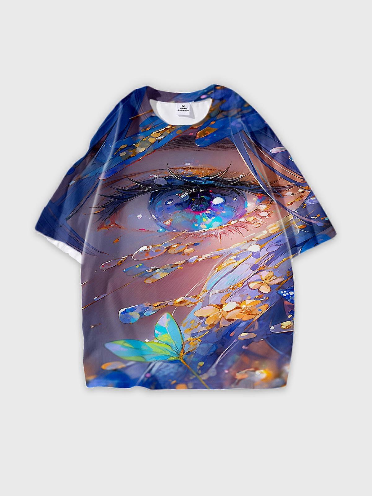 T-Shirt Short Sleeve Round Neck, Summer Casual Loose Graphic Tee, Unisex Pattern U1625