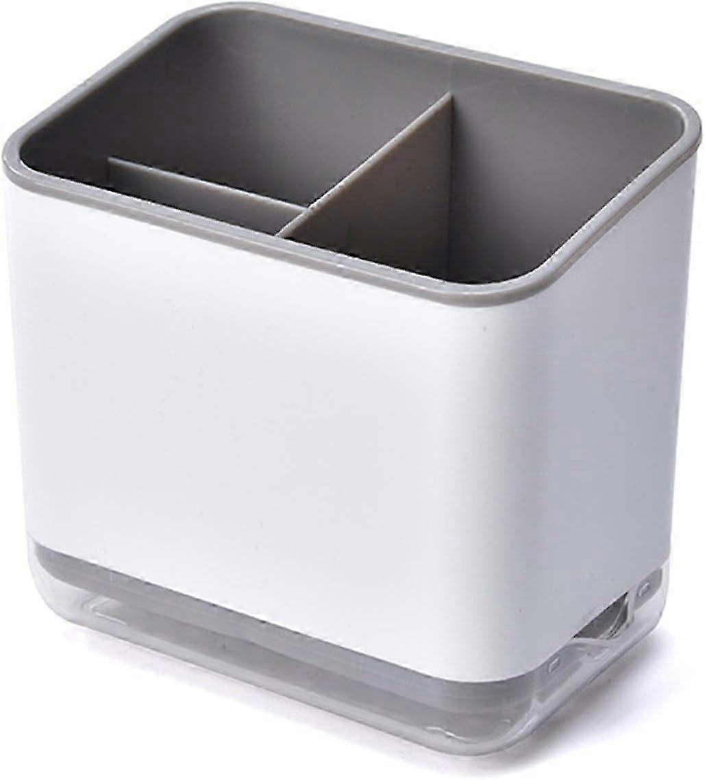 Cutlery Holder, Utensil Drainer, Sink Caddy, 3 Compartments Flatware Organizer with Drain Tray