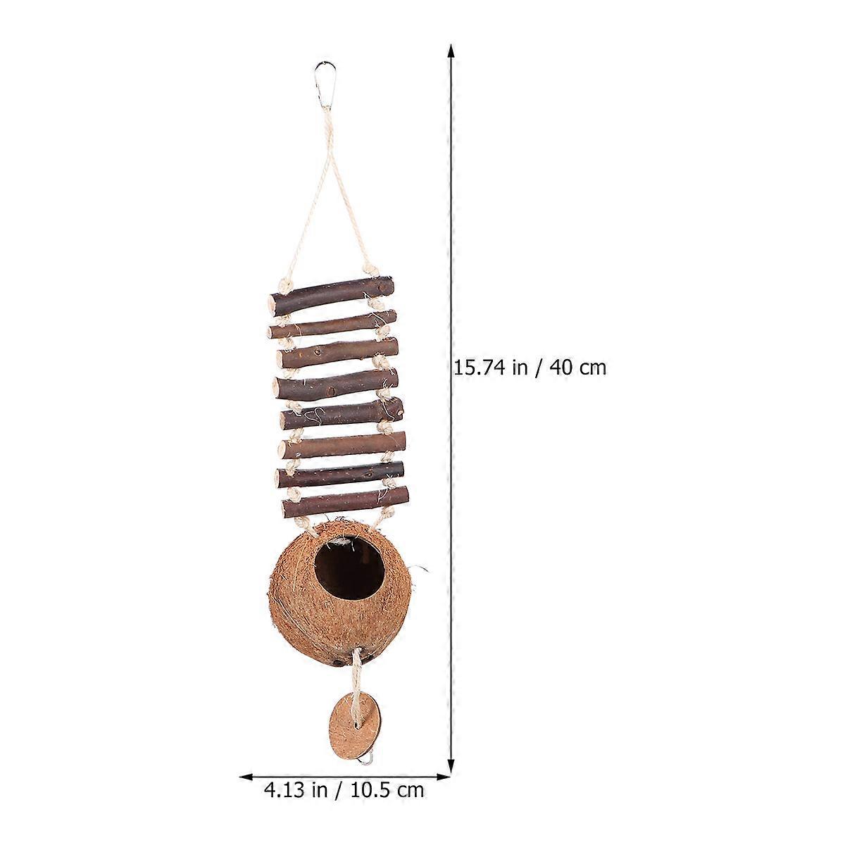 Pet Hideaway House Coconut Nest for Parakeets and Small Pets Coffee 40x10.5x15 cm Hiding 1Pack