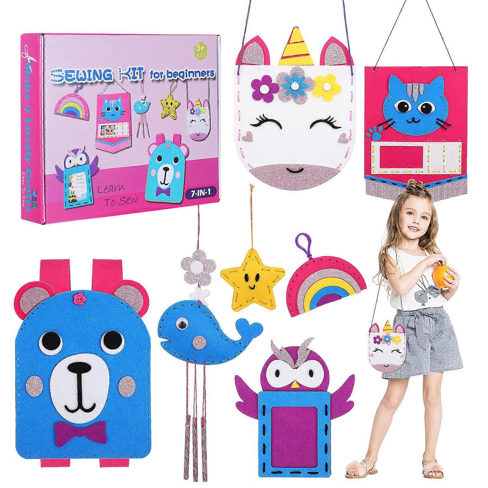Felt Sewing Kit for Kids with Adorable Patterns and Beginnerfriendly Designs Multi Color Cloth Craft Supplies