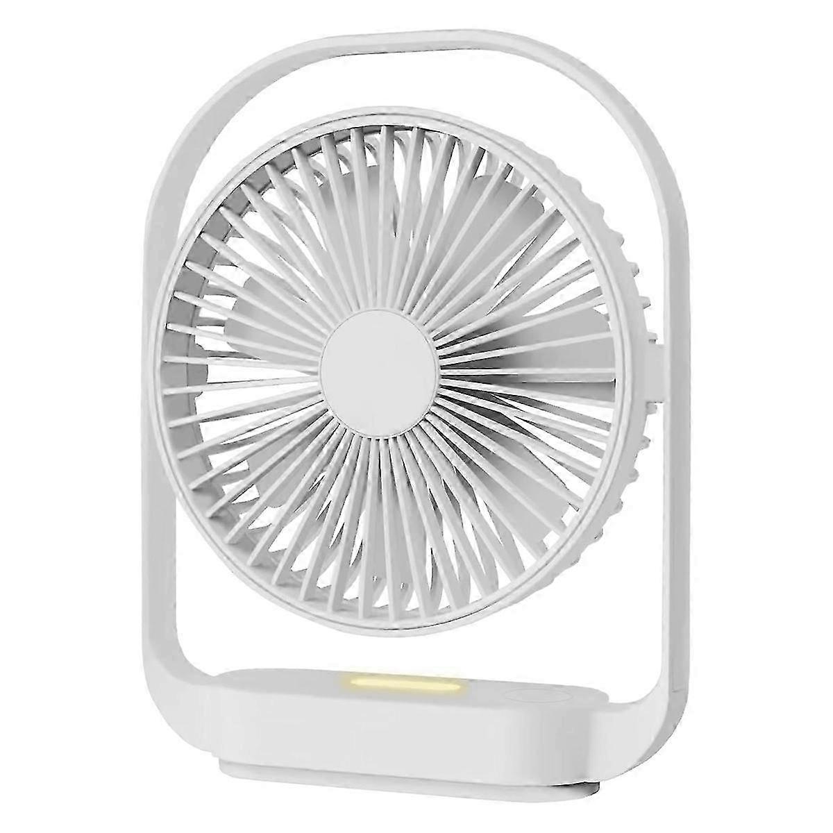 Small Fan Quiet, USB Fan with Night Light, for Bedroom Office-White