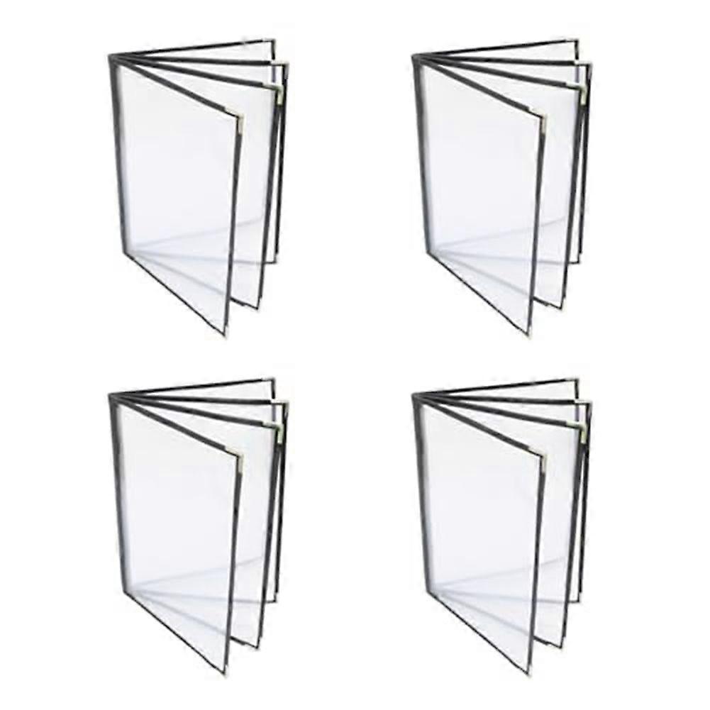 4PCS Menu Covers, Menu Covers 8.5X11Inch, Menu Holder 4 Page 8 View, Restaurant Menu Covers for A4