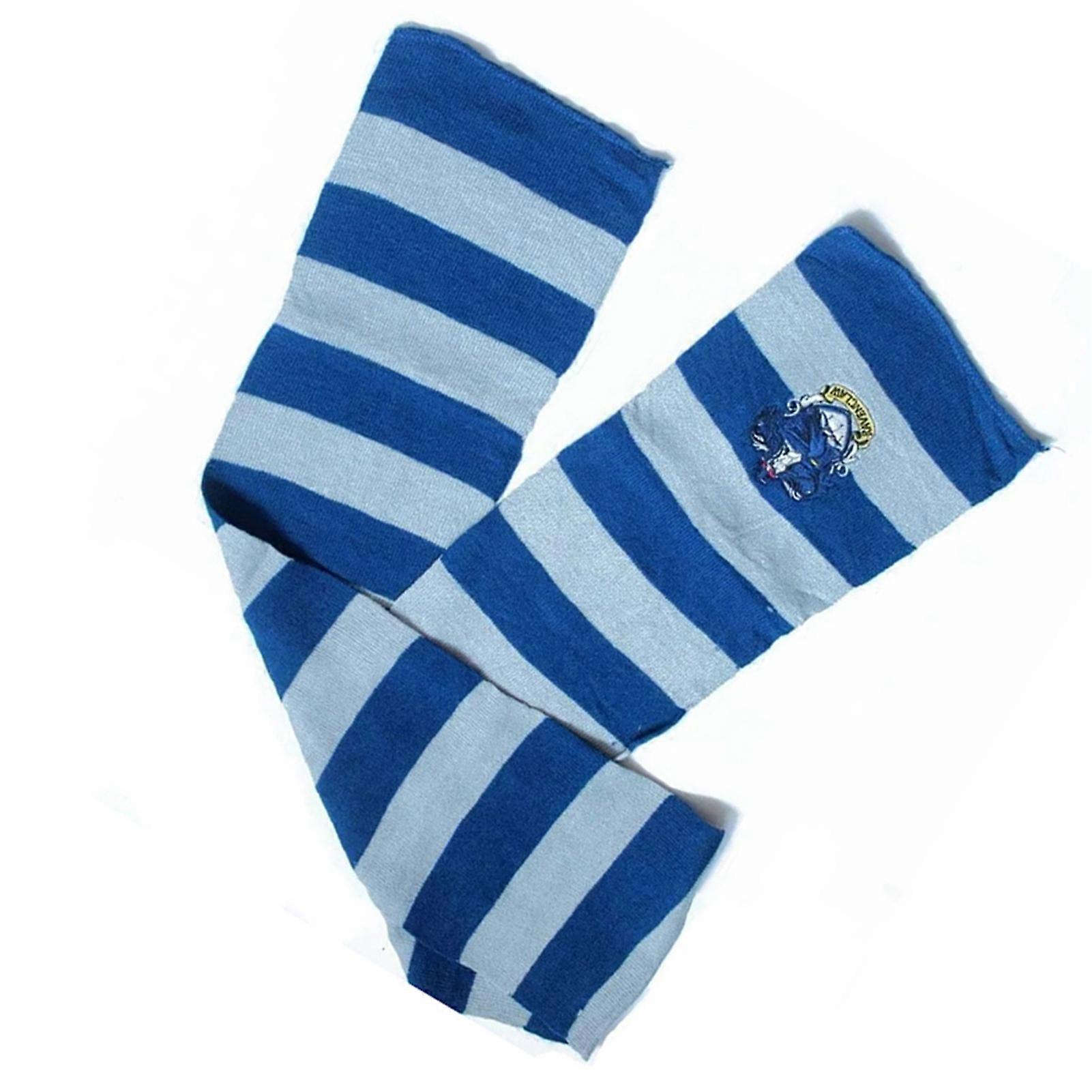 Soft Blue Knitted Polyester Scarf 170x17.5cm Warm Winter Wrap