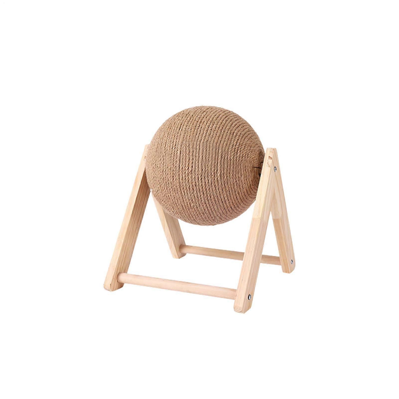 Cat Scratcher Pet Interactive Toy Base Wooden Context Spinner Stripe Station Living Areas Play Nooks Small