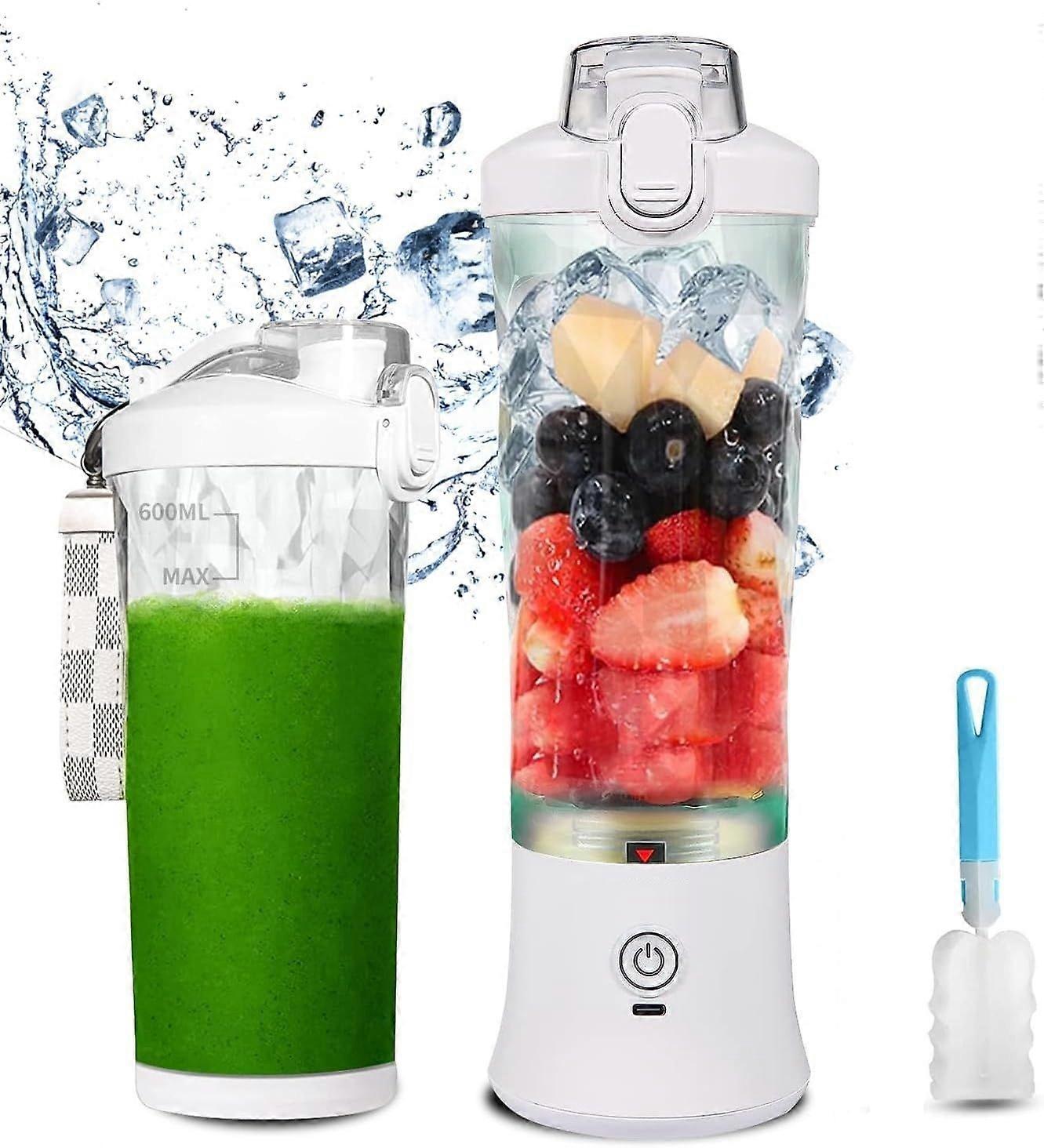 600ml USB Blender, 270W Portable Mixer for Shakes & Smoothies(White)