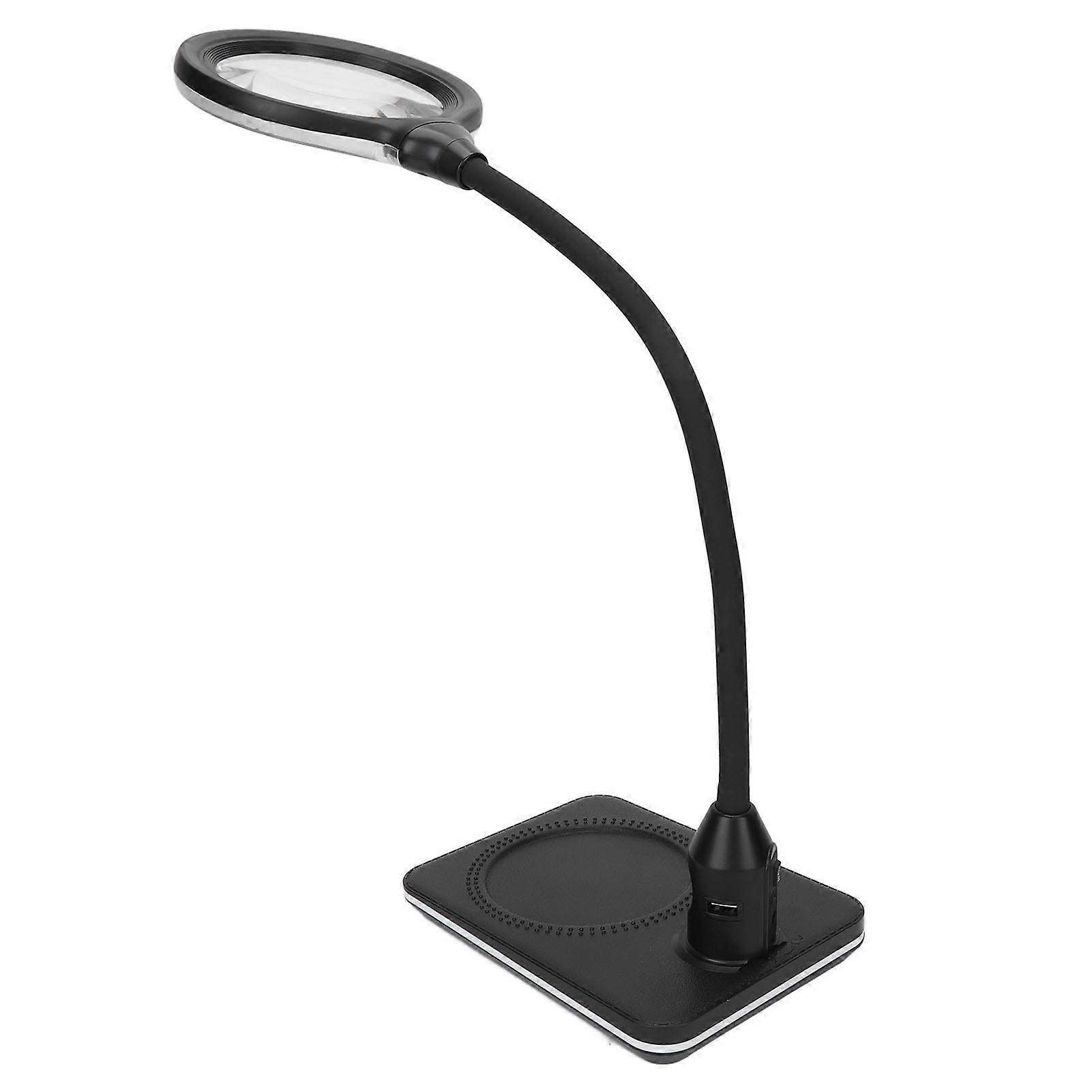 3X/10X Magnifying Lamp LED USB Clip-On Adjustable Gooseneck