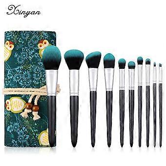 Professionelle Make-up Bürsten Set grüne Schönheit ToolsKosmetik Set 10pcs| Lidschatten Applikator