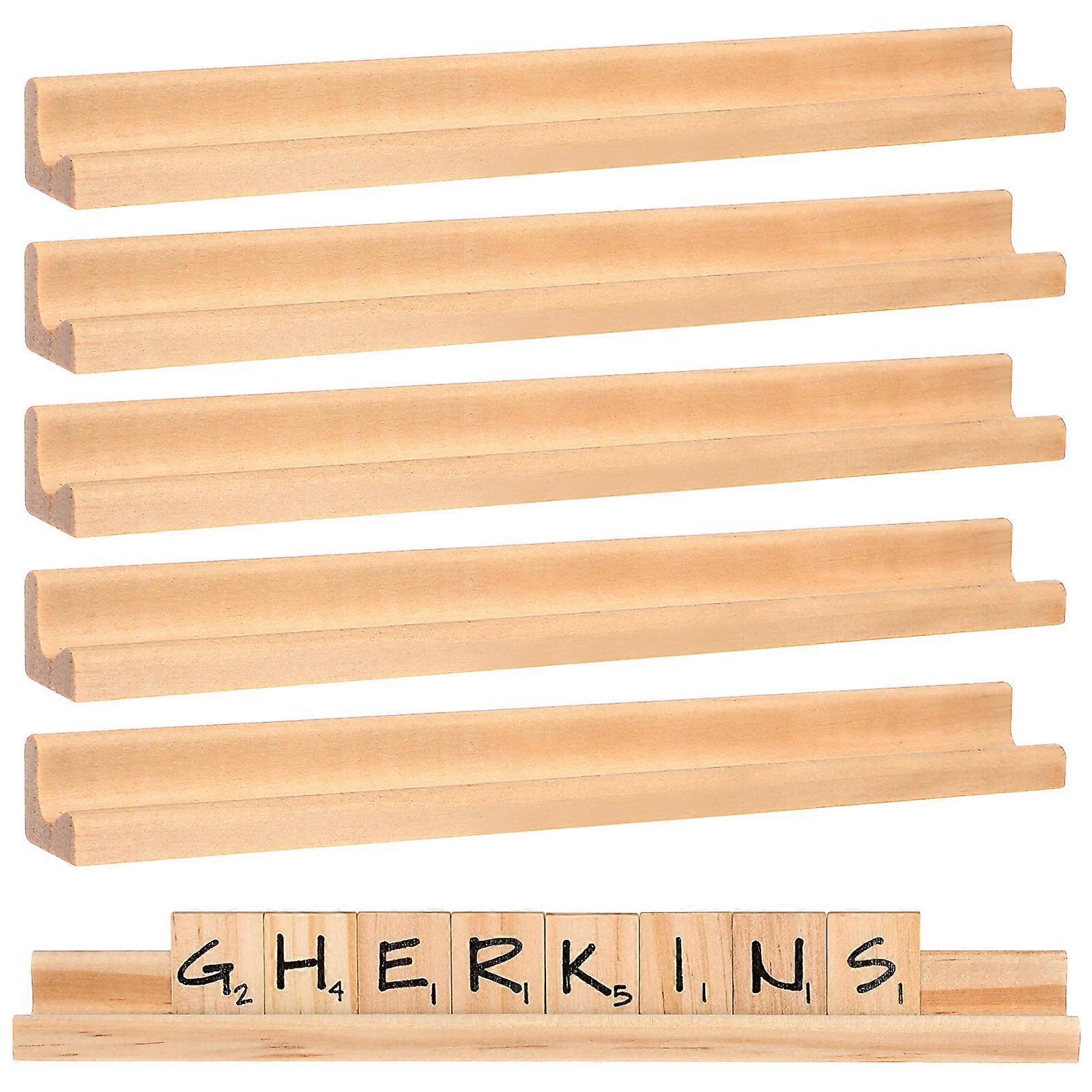 Mahjong Racks Wooden Letter Tile Racks for Game Pieces 80Pcs
