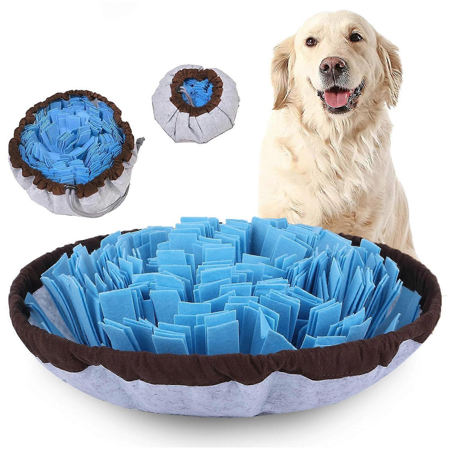 Adjustable Snuffle Mat For Dogs, Dog Puzzle Toy, Enrichment Foraging Mat, Smell Training, Slow Feeding, Blue