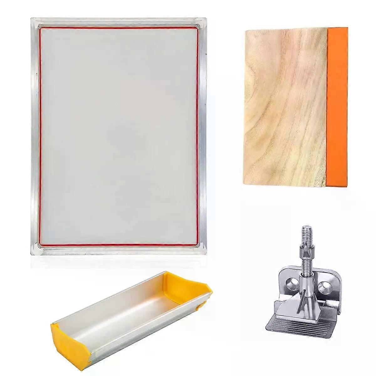 A3/A4 50-420 Mesh Screen Printing Kits Aluminum Frame Butterfly Hinge Clamp Emulsion Coater Squeegee Board Screen Printing Tool