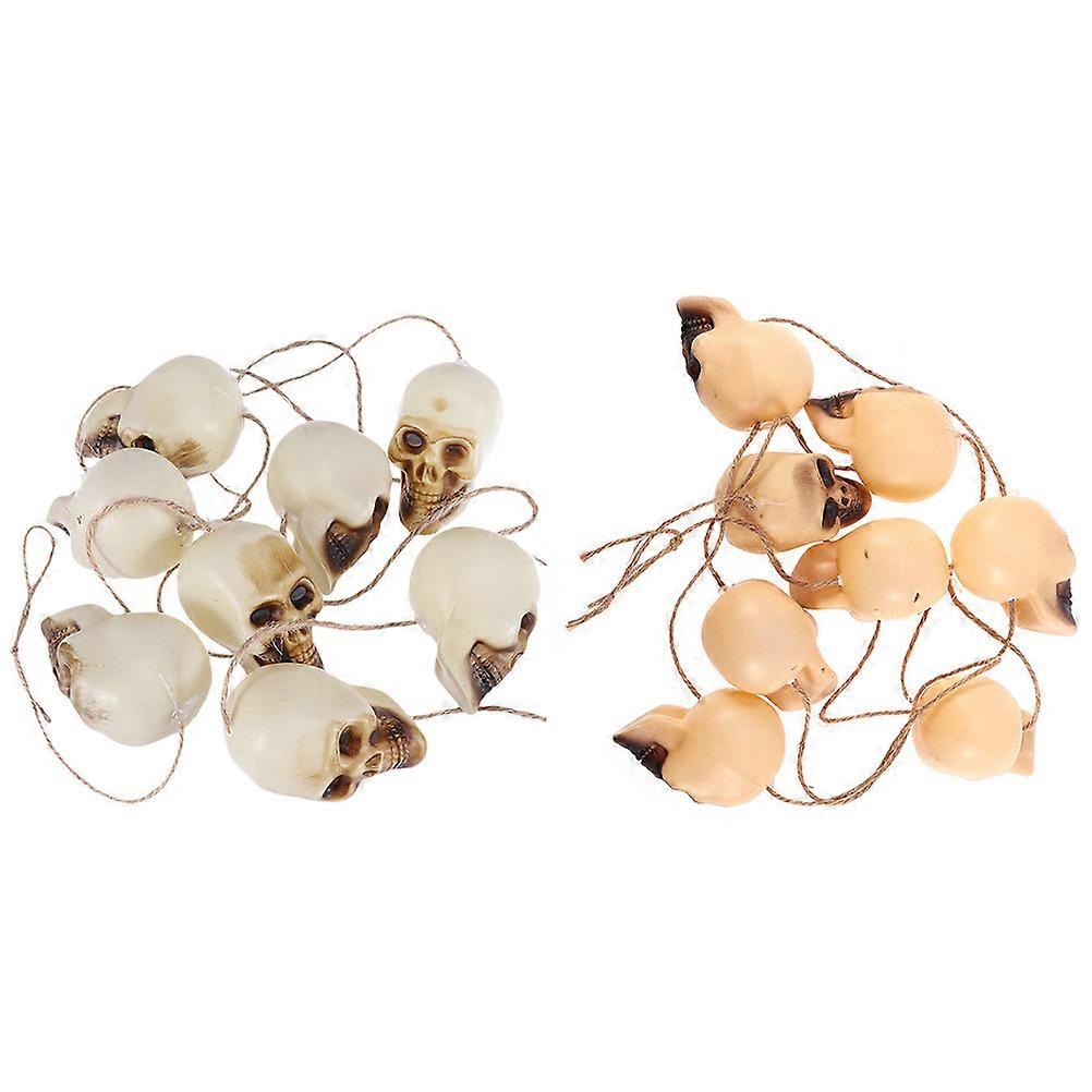 Skull Decorations For Home Halloween Props Eerie Atmosphere Ideal For Party Decor 2 Sets