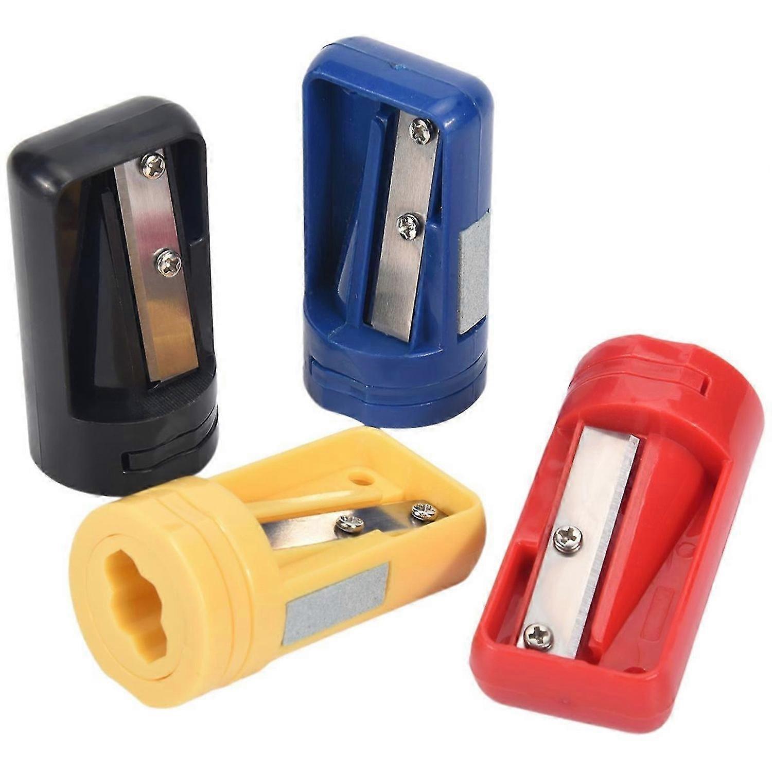 Carpenter Pencil Sharpener- 4 Pack Manual Pencil Sharpener for Flat
