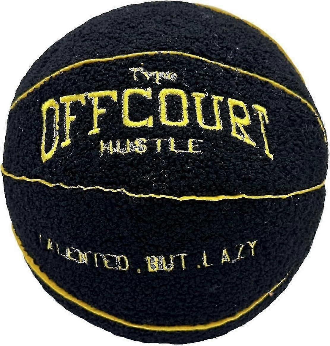 2023 New Offcourt Basketball Pillow, 25cm Basketball Shaped Fleece Embroidered Basketball Throw Fuzzy Plush Toy For Kids