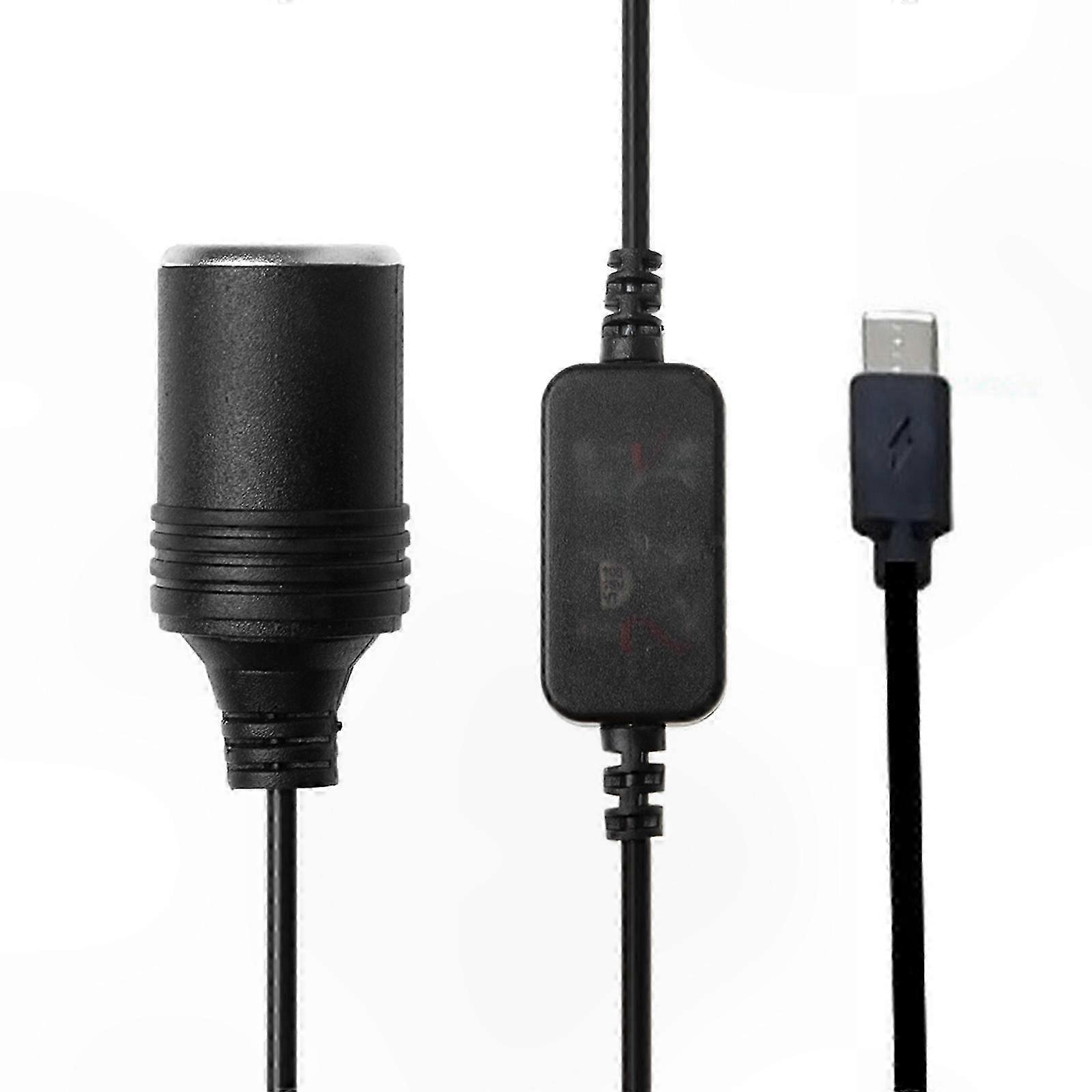 USB C to 12V Car Socket Adapter for Vehicle Charging Solutions - Type C Female to Car Lighter Converter Cable