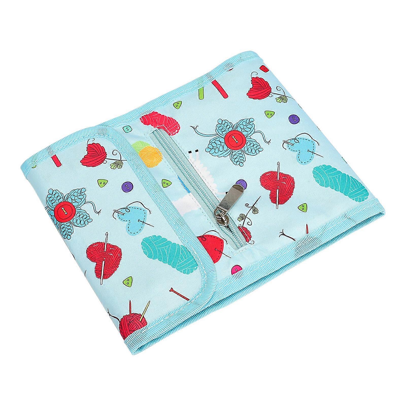 Portable Knitting Tool Organiser Bag Large Capacity Waterproof Circular Knitting Needle Storage Case for Yarn Craft Tool Multicolor