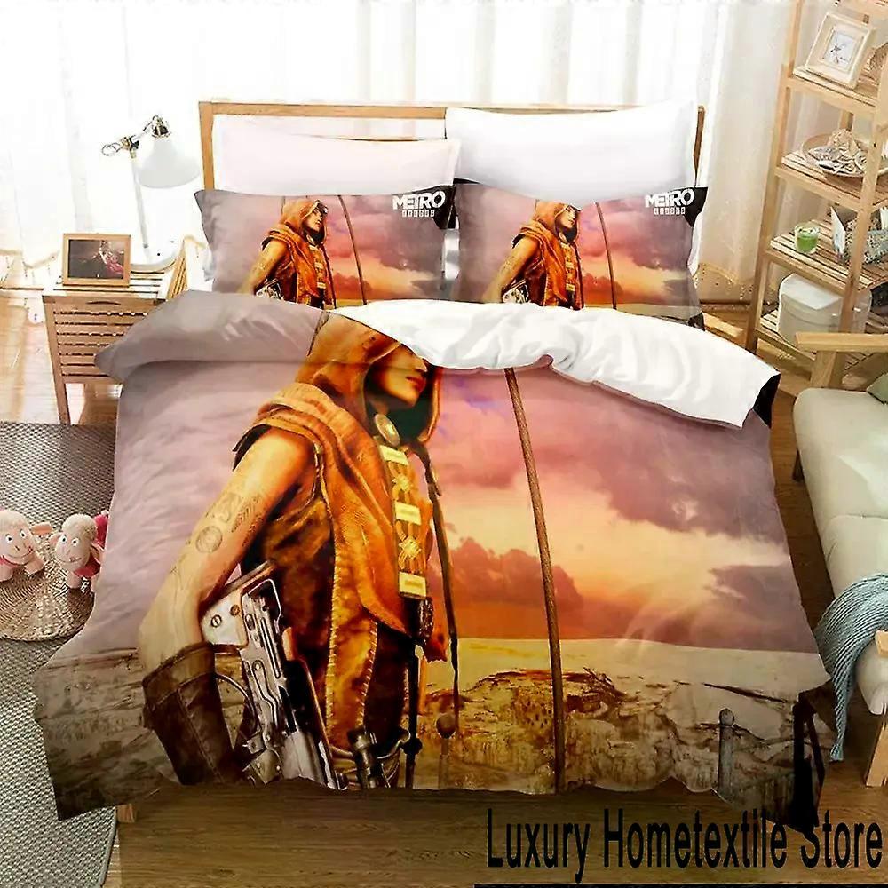 PIN1892 3D-utskrift Spel Metro Exodus Sängkläder Set Påslakan Påslakan Påslakan Örngott Täcke King Queen Size Pojkar Vuxen Sängkläder