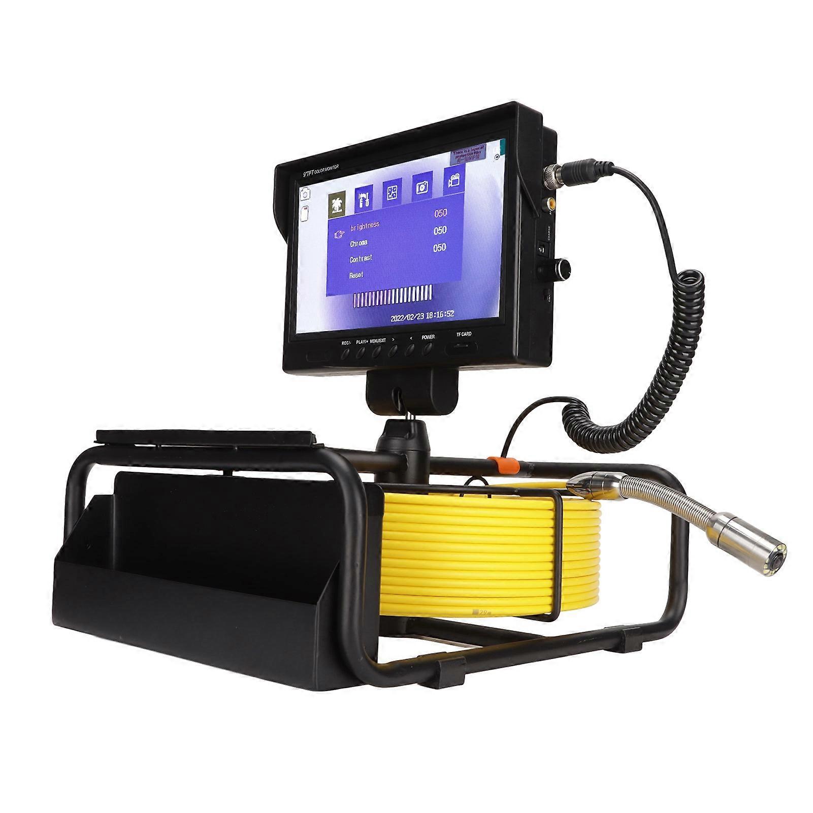 9in Display Endoscope 30m Pipeline Camera 16GB Memory Card