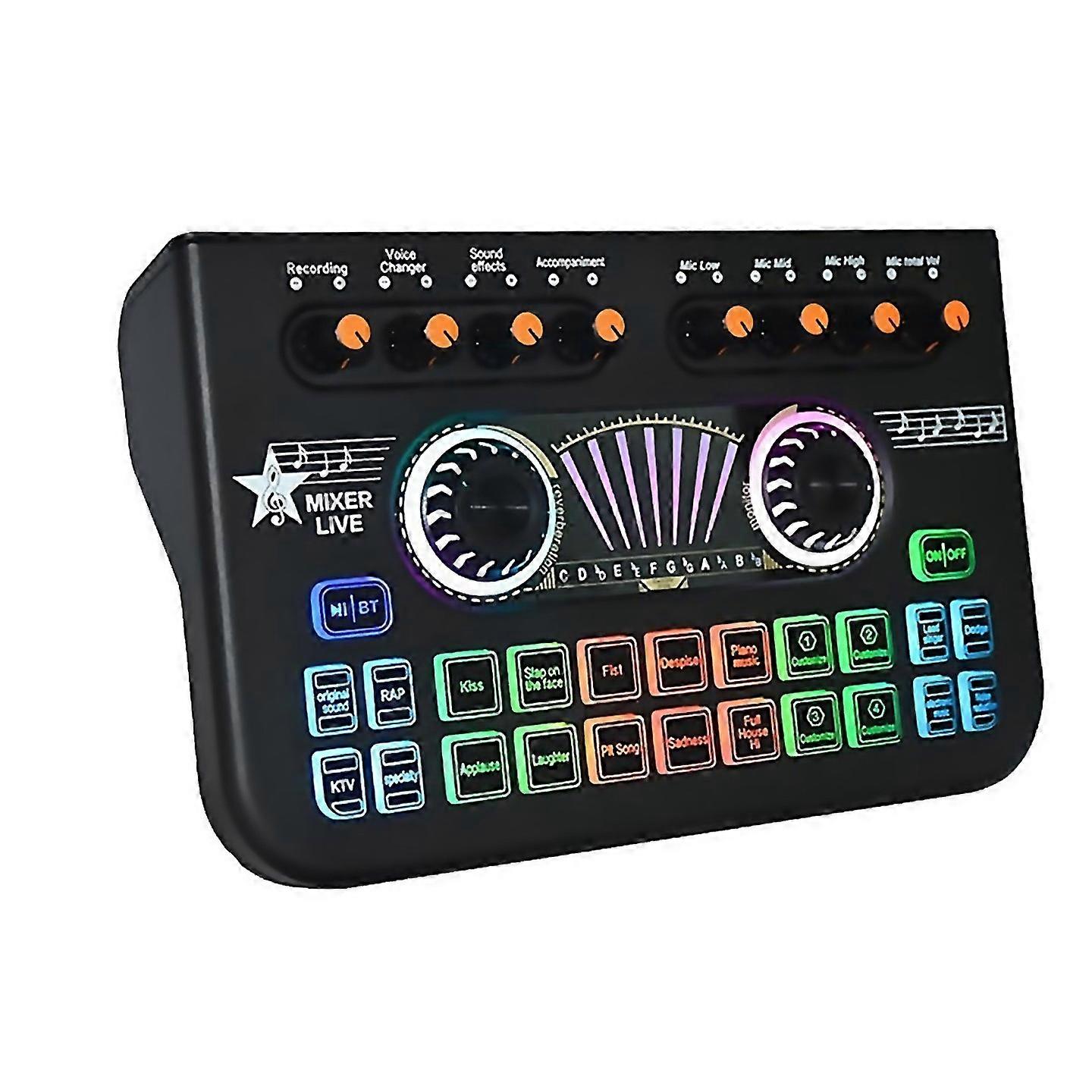 For X3 Live Voice Mixer Audio Interface Console Live Sound Card Black