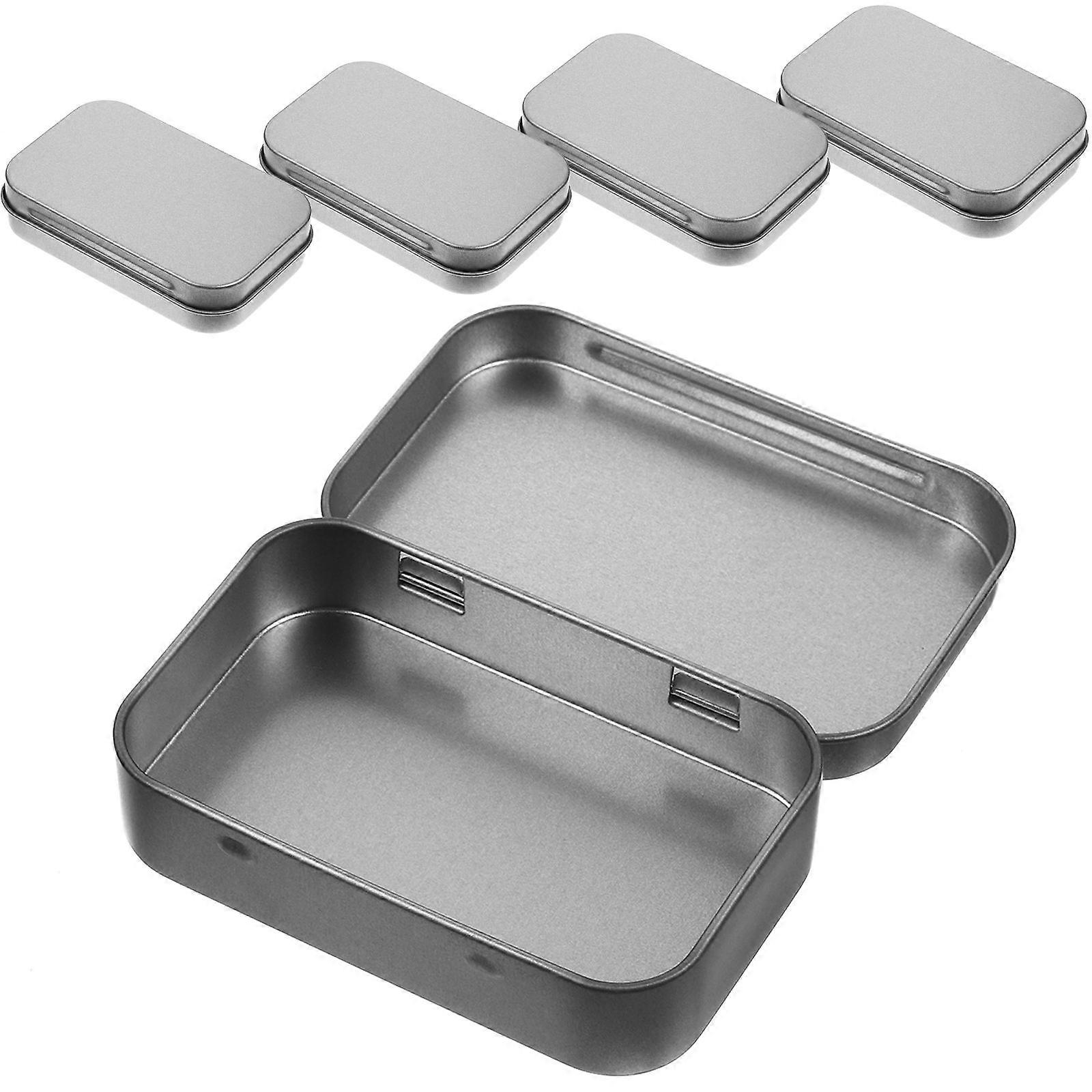 20Pcs Small Metal Hinged Tin Box for Storage Tinplate Container