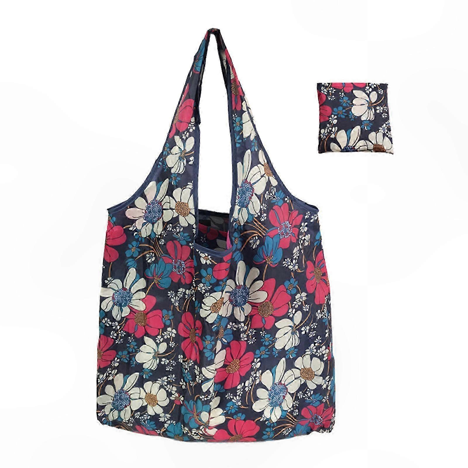 Spacious Foldable Tote Bag - Lightweight & Sturdy Design for Travel Picnics Everyday Use with Easy Storage Pouch