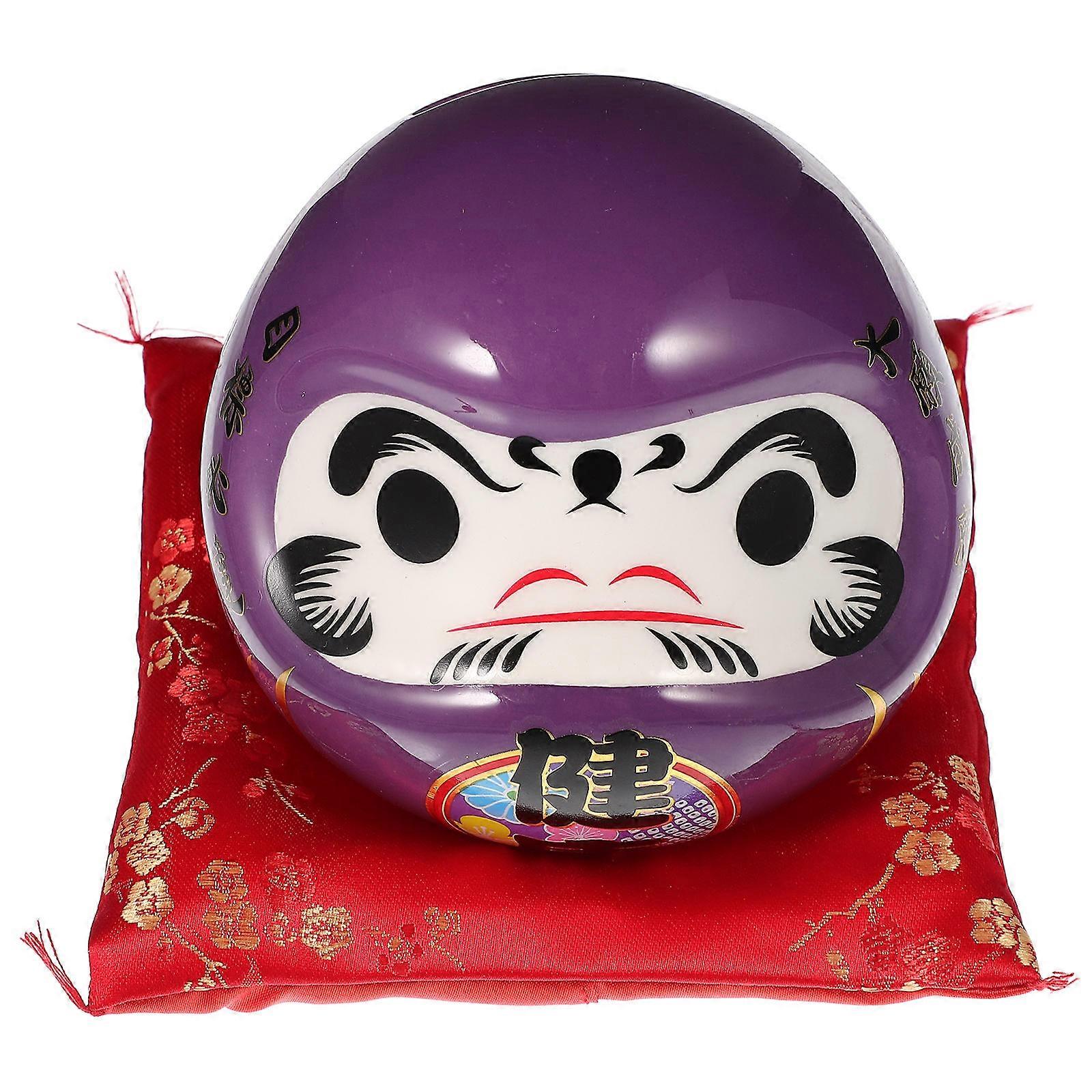 Ceramic Coin Banks for Decoration Purple Dharma Pattern 4Pcs Pack