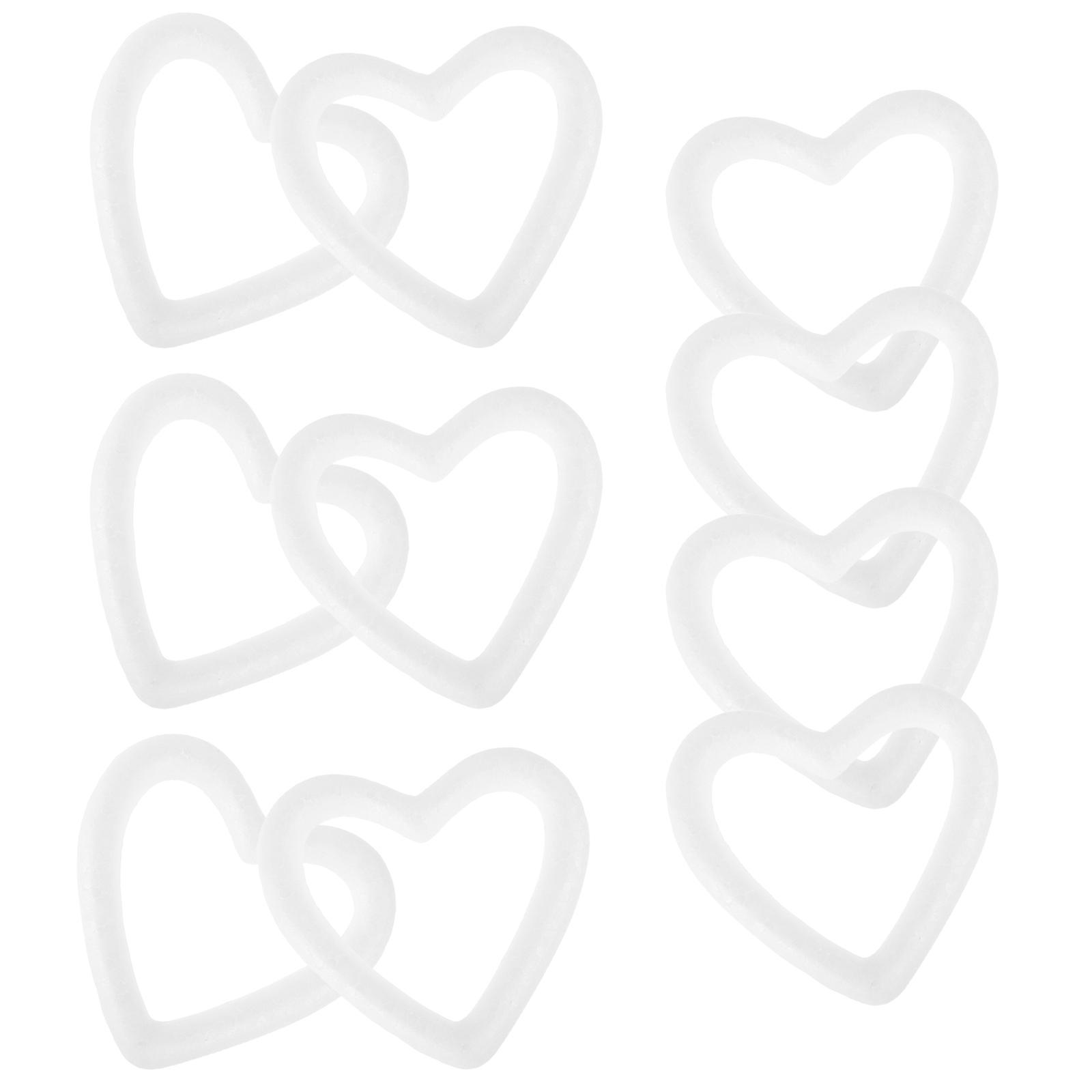 DIY Foam Heart Wreath for Craft 30Pcs White Blank Foam Shapes