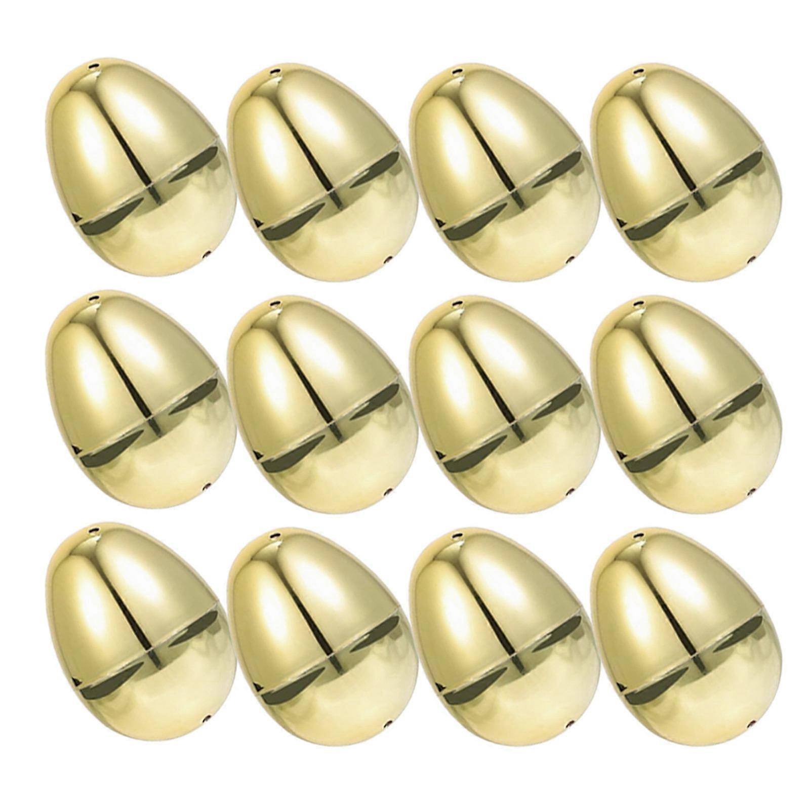 Golden Easter Eggs Plastic Egg for Party 36Pcs Fillable Decorative Easter Basket