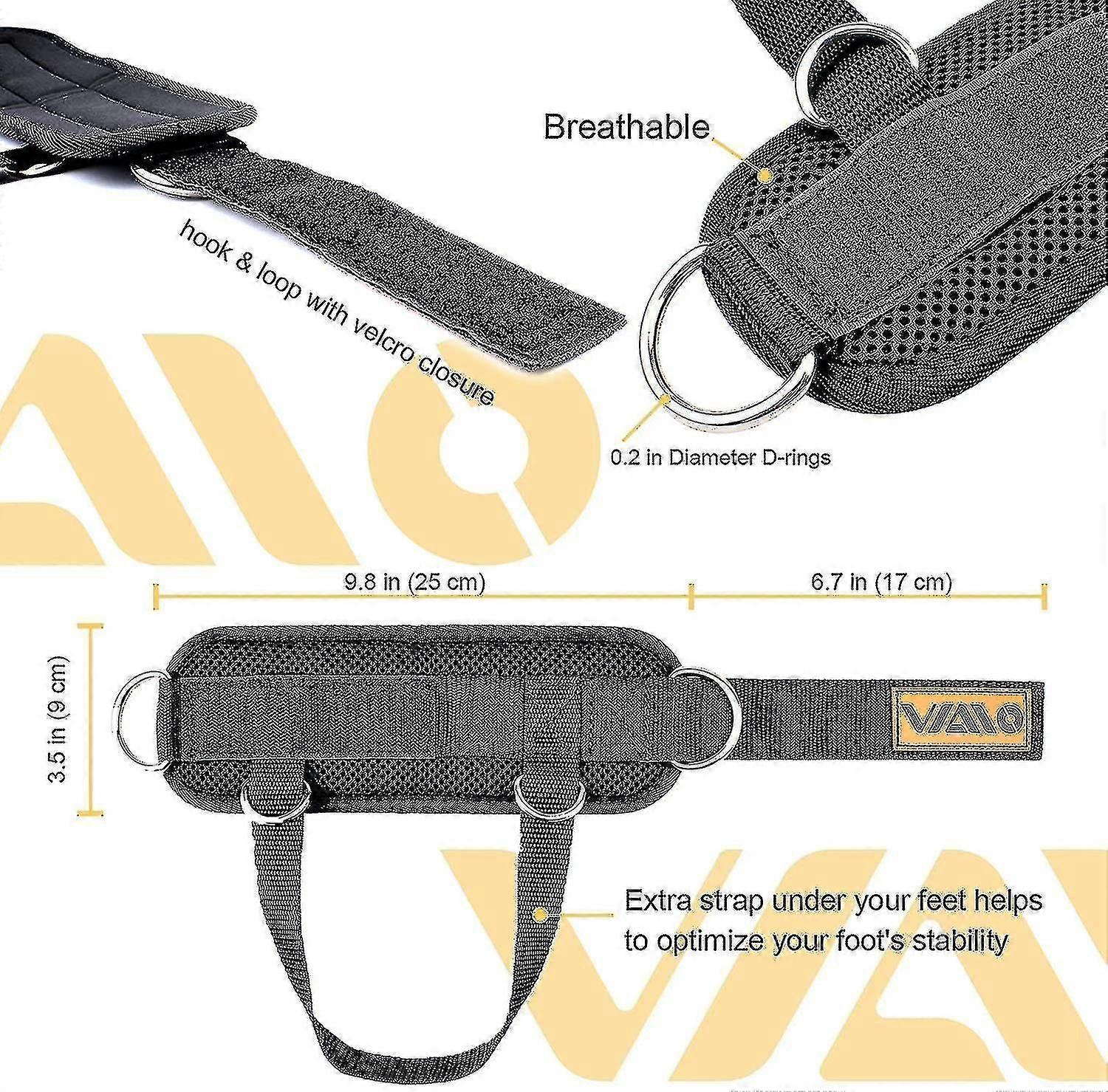 Ankelstropper for kabelmaskiner, justerbar komfortpassform neopren, forsterk dobbel D-ring Tw