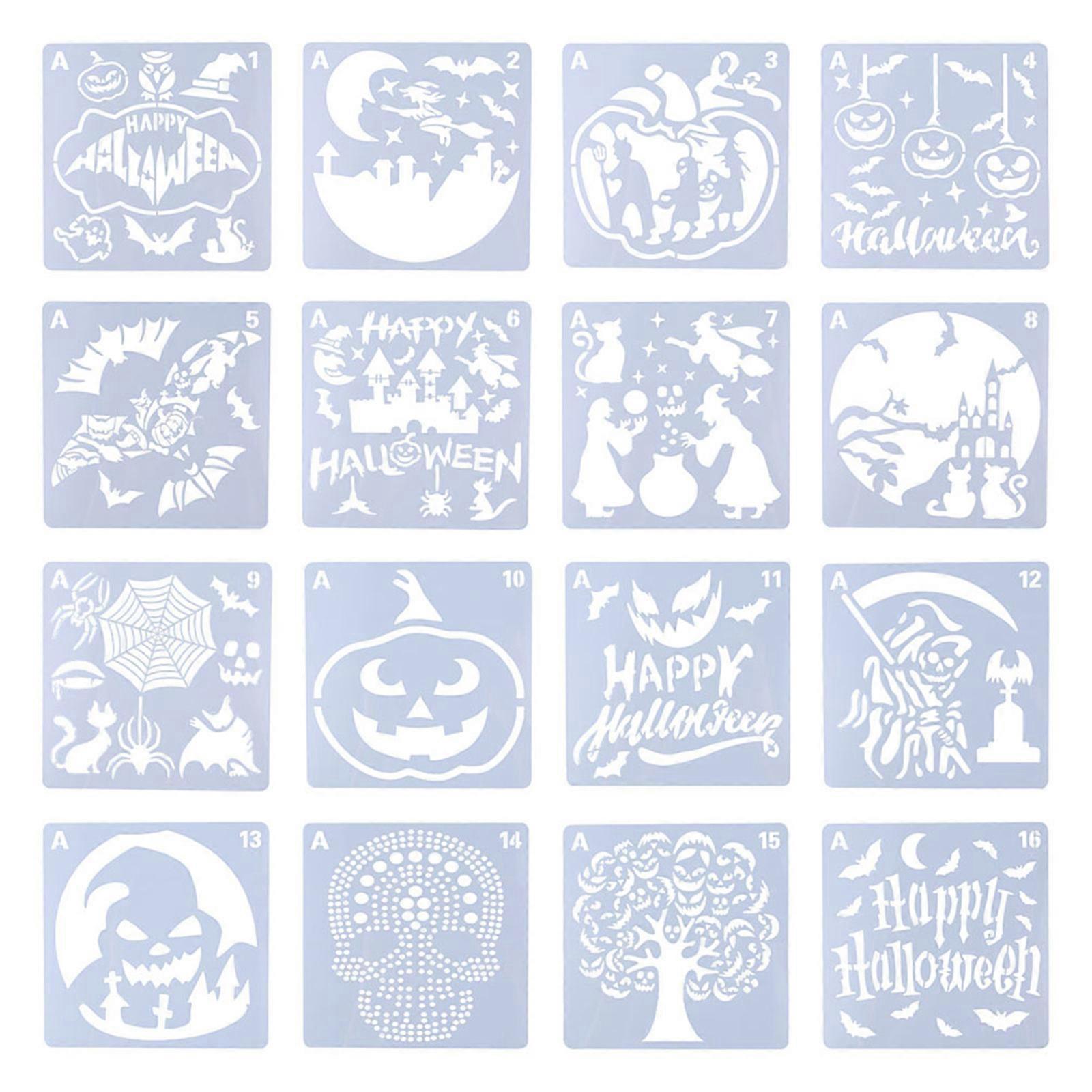 Halloween Themed Painting Templates for DIY Projects 32 Sheets White Pet Material