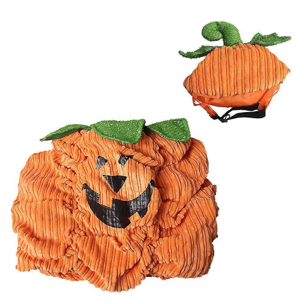 Orange Pumpkin Costume Set For Pets Offering 2 Pieces Of Costume Supplies Suitable For Halloween Events With Simple Design
