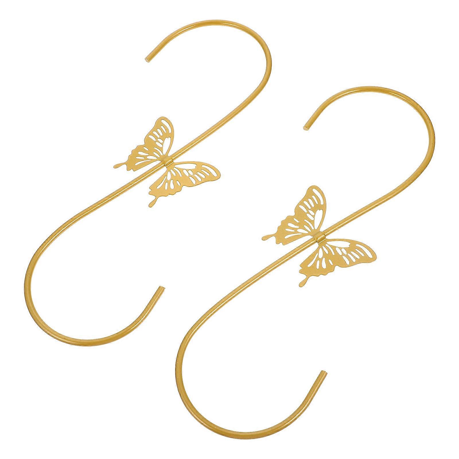 Butterfly Style Iron Flower Pot Hooks for Home Use 10Pcs Golden