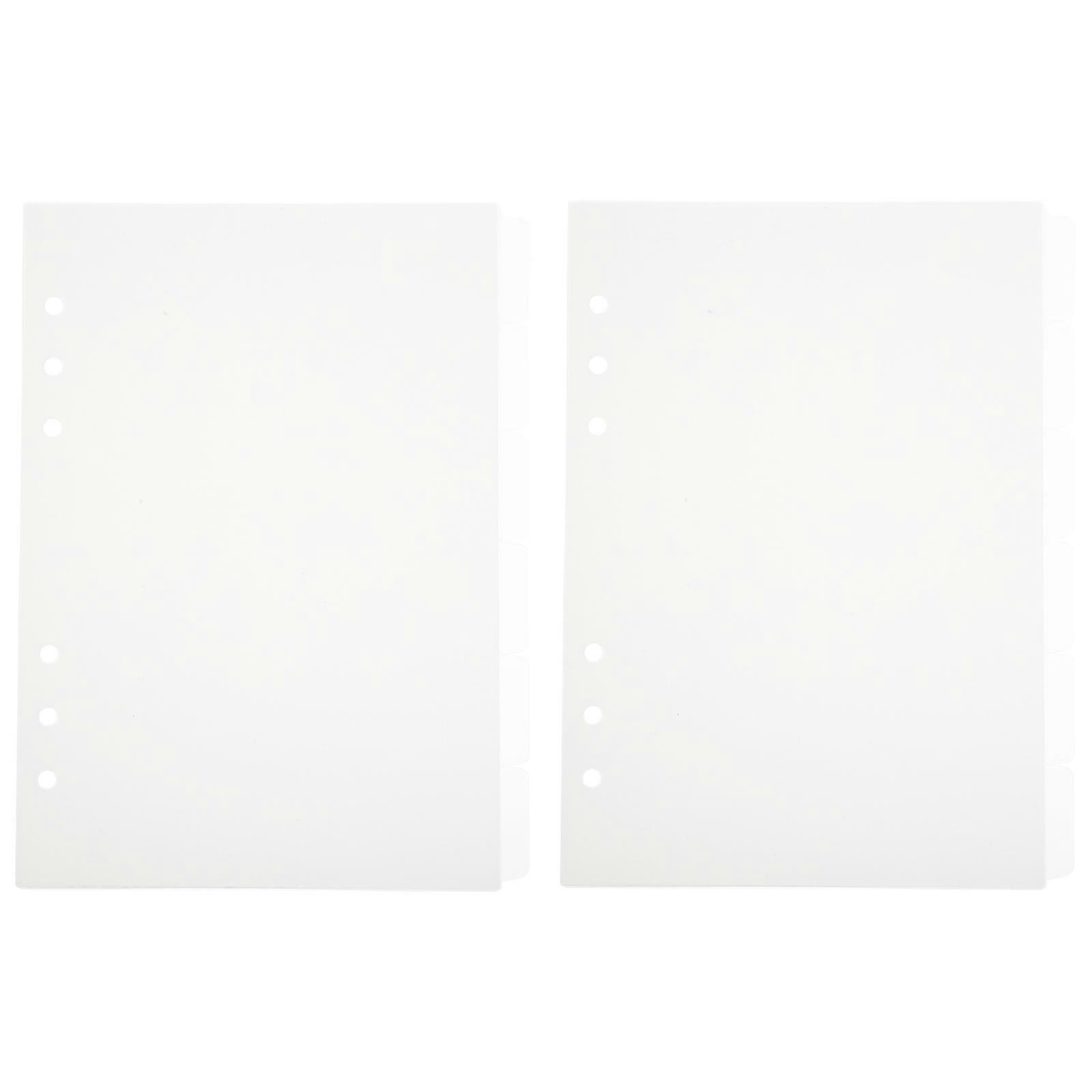 Plastic Index Divider Translucent 6-Hole Binder Divider Pages 2Sets